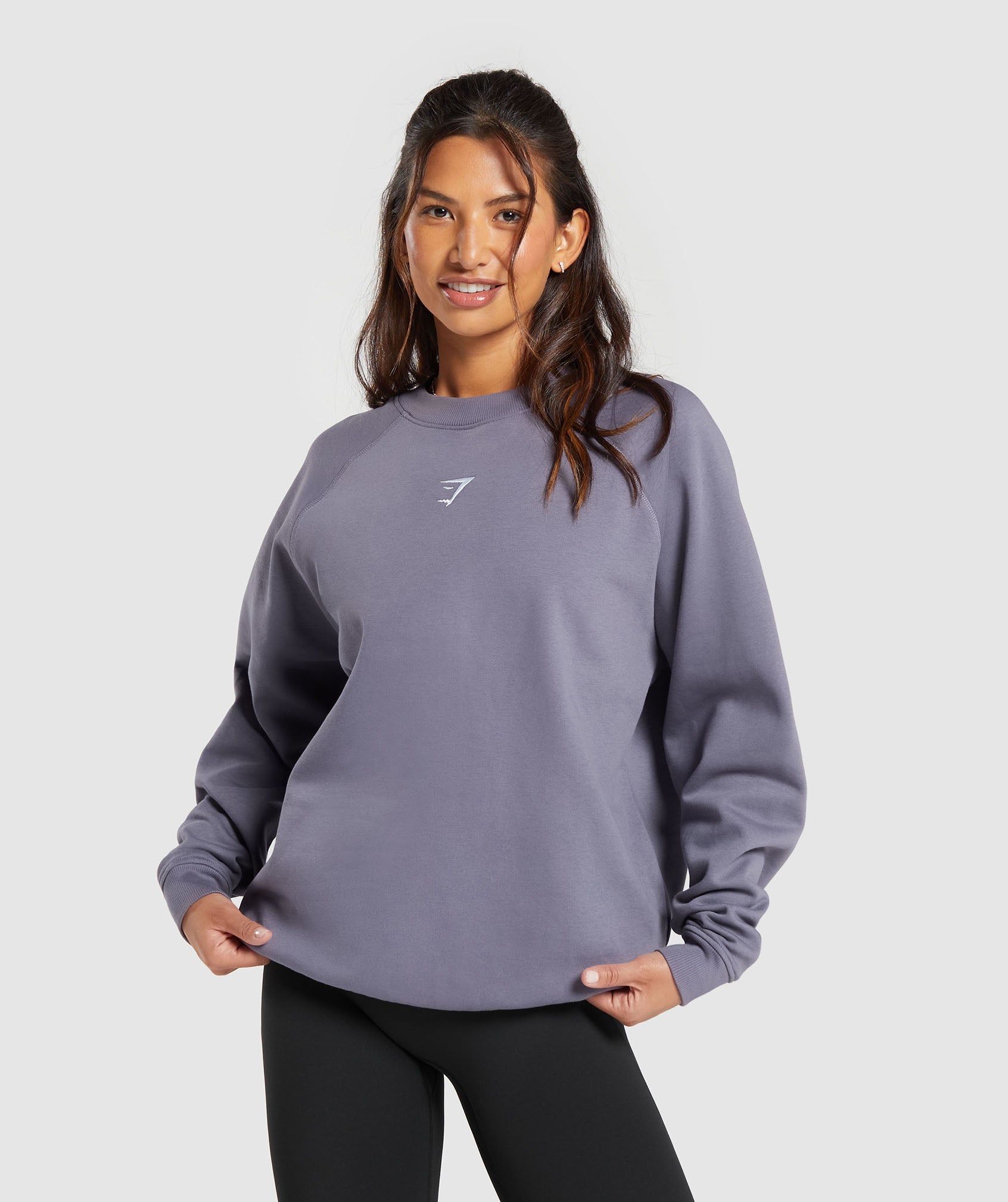 Training Oversized Fleece Sweatshirt in Dewberry Purple - view 1