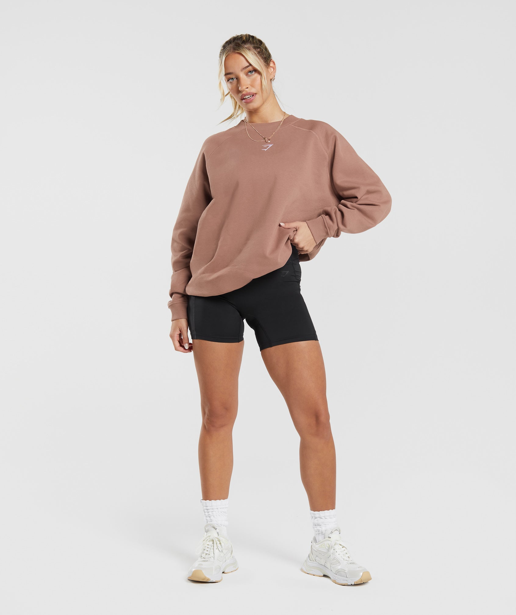 Gymshark Training Oversized Fleece Sweatshirt - Taupe Brown