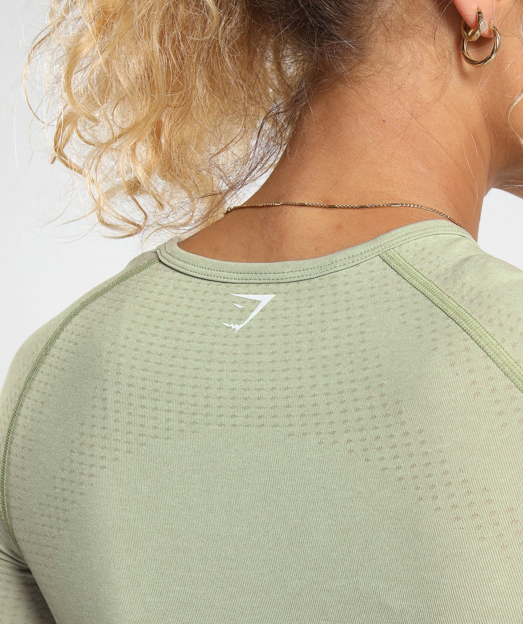 Vital Seamless 2.0 Crop Top in Light Sage Green Marl - view 6