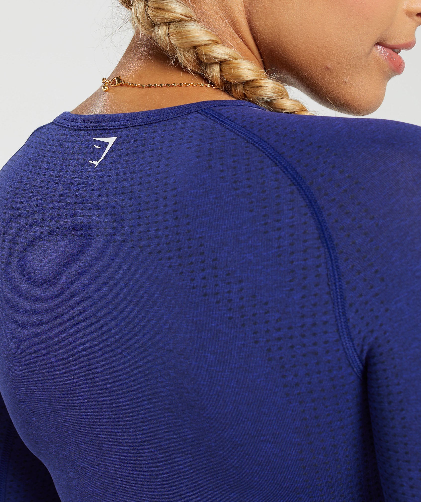 NWT Gymshark Woman's Turbo Seamless Crop Top& Leggings Set Cobalt Blue Sz M