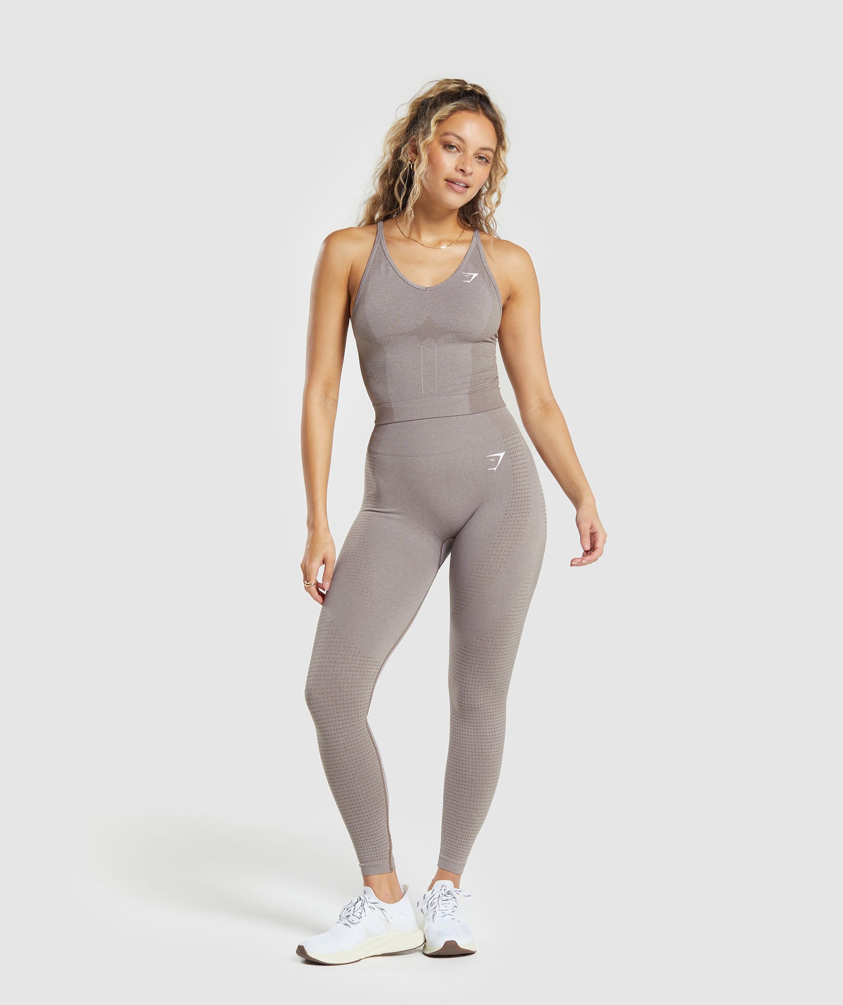 Vital Seamless 2.0 Midi Tank in Warm Taupe Marl - view 6