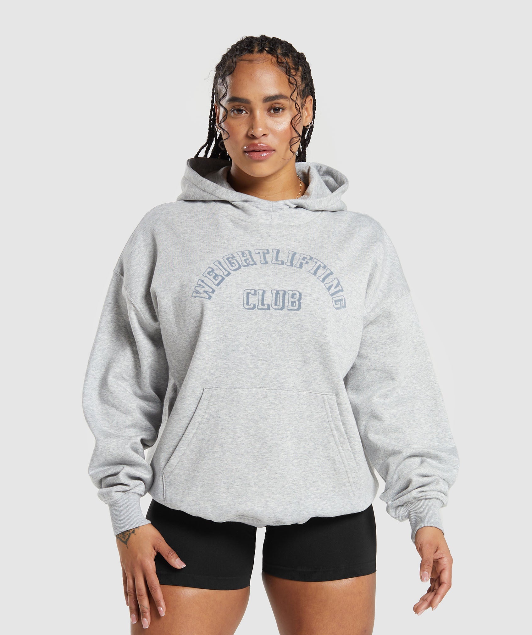 Weightlifting Oversized Hoodie in Light Grey Core Marl - view 1