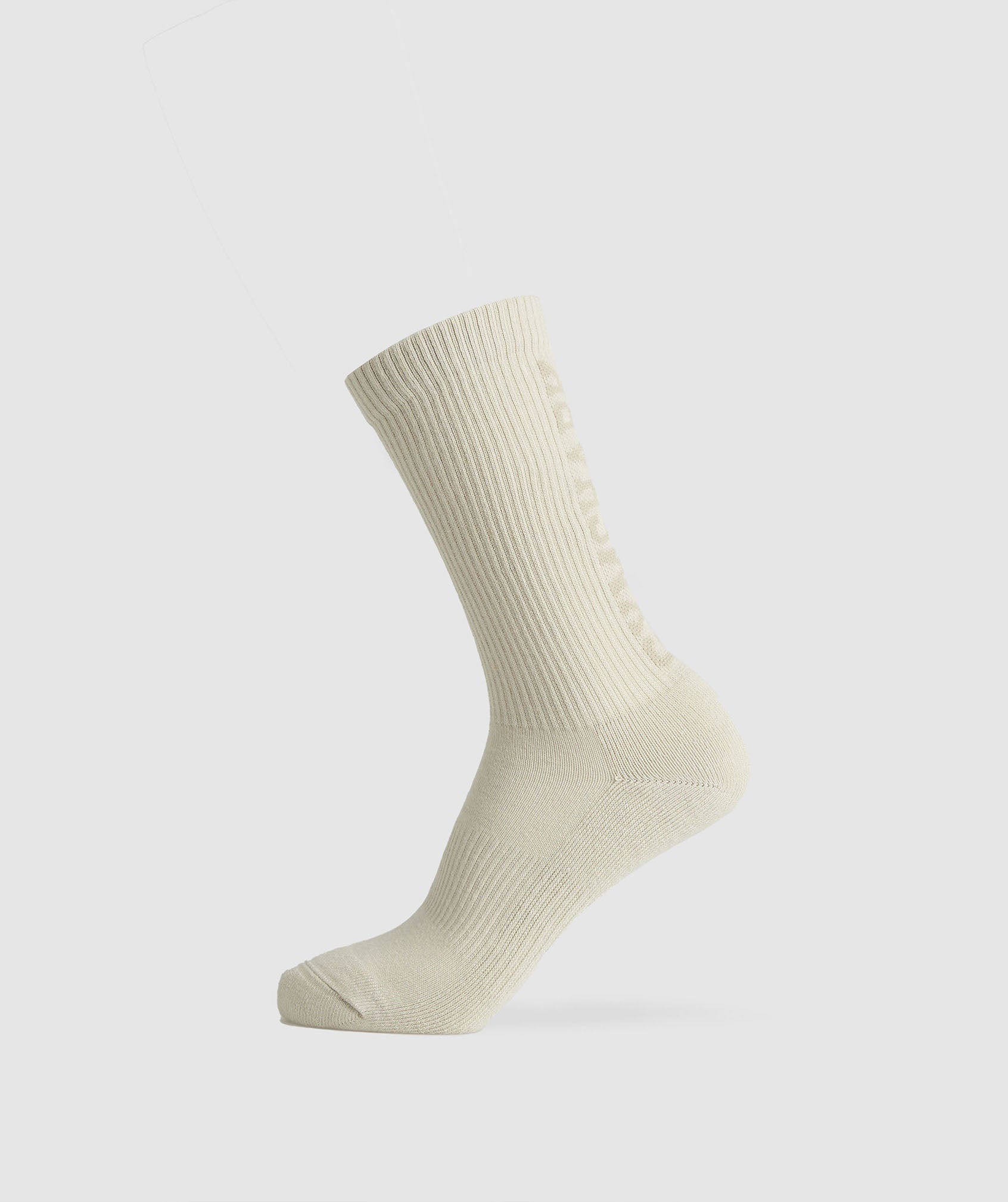 Wordmark Crew Socks in Stone Brown