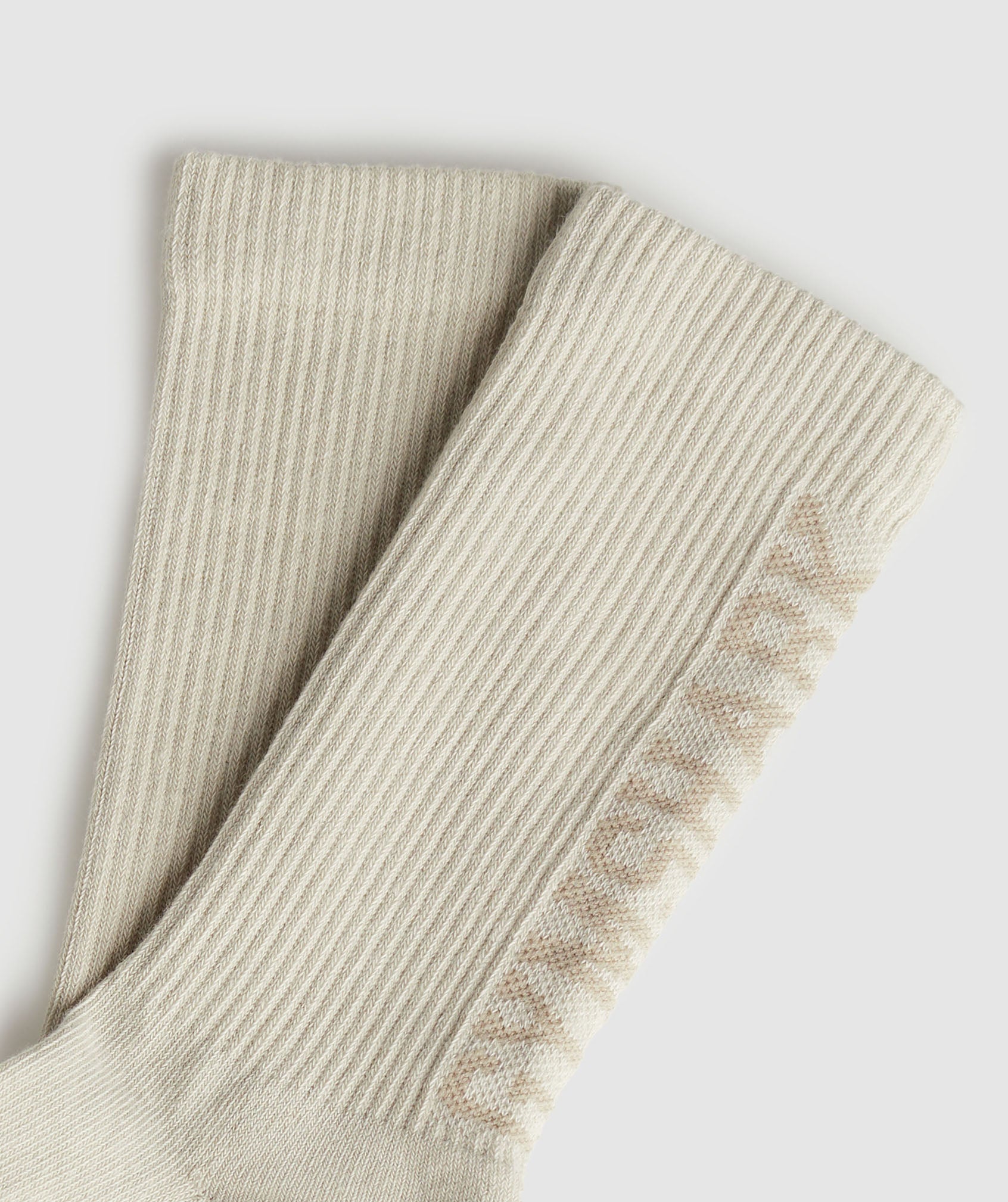 Wordmark Crew Socks in Stone Brown - view 2