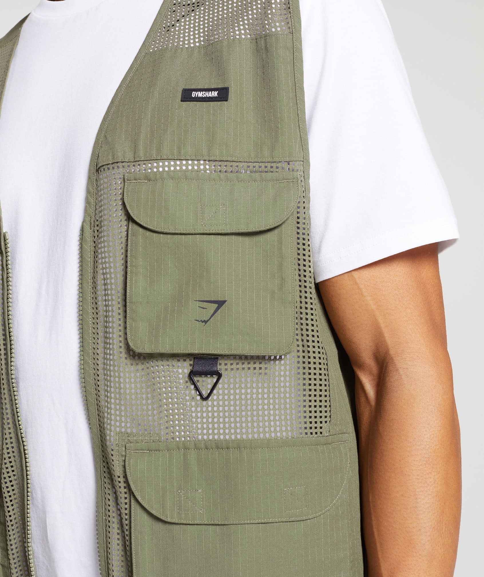 Woven Vest in Utility Green - view 5