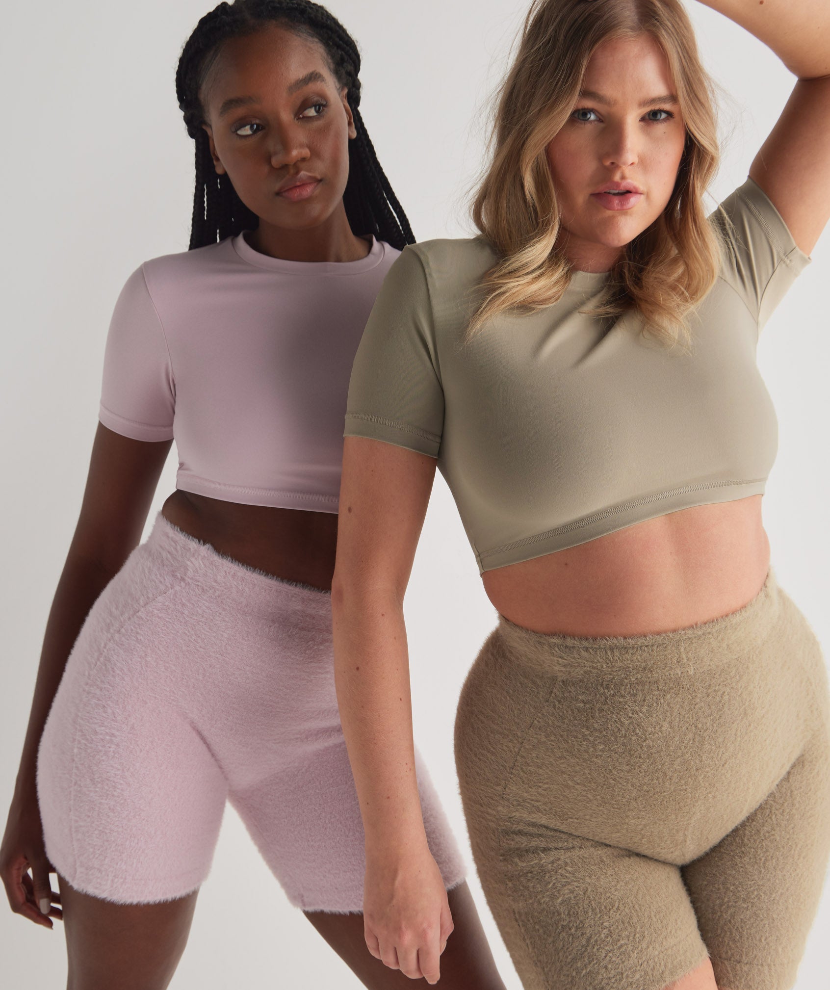 Whitney Short Sleeve Crop Top in Cement Brown - view 4