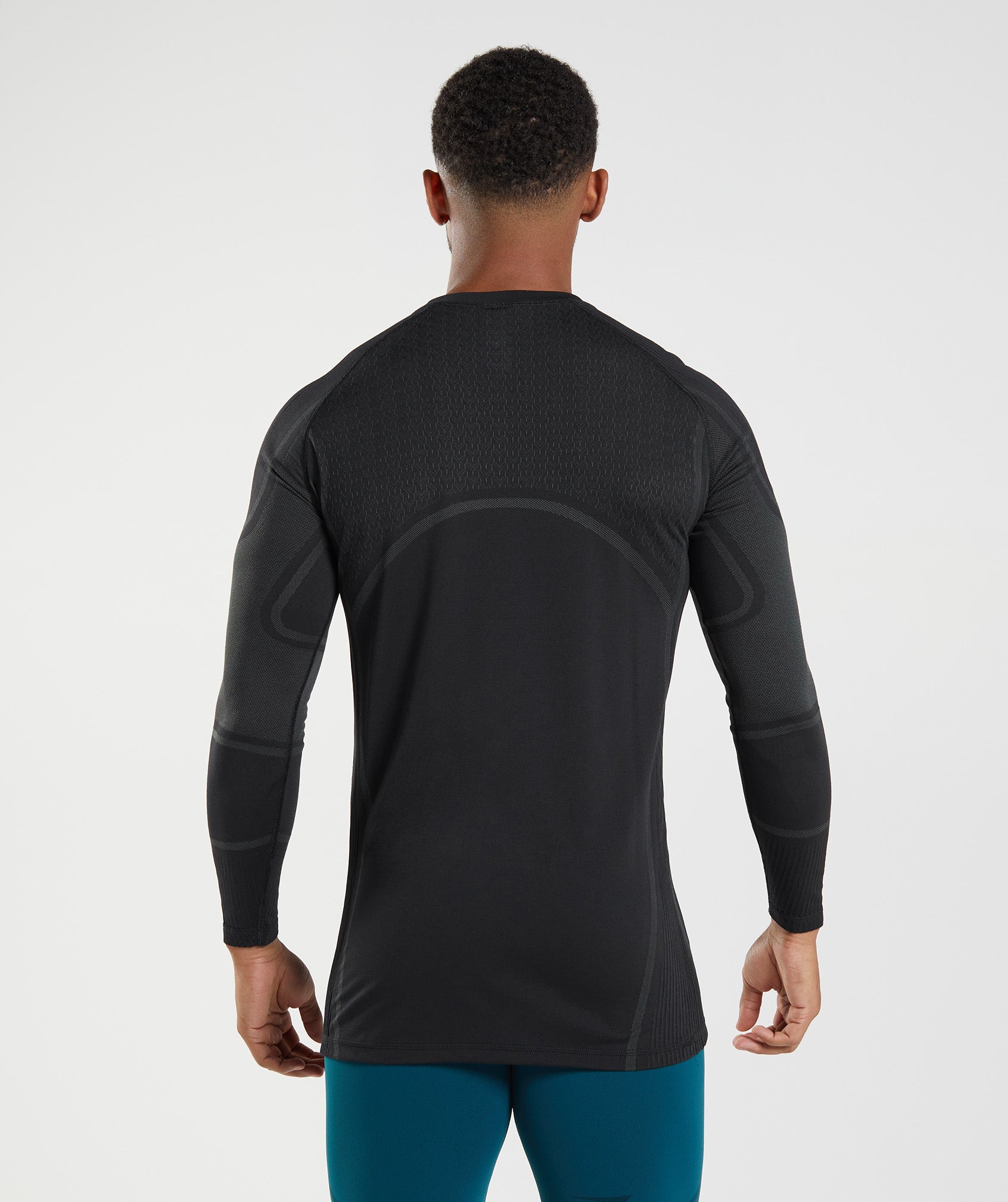 Gymshark homme aspect léger sans couture T-shirt à manches longues, noir