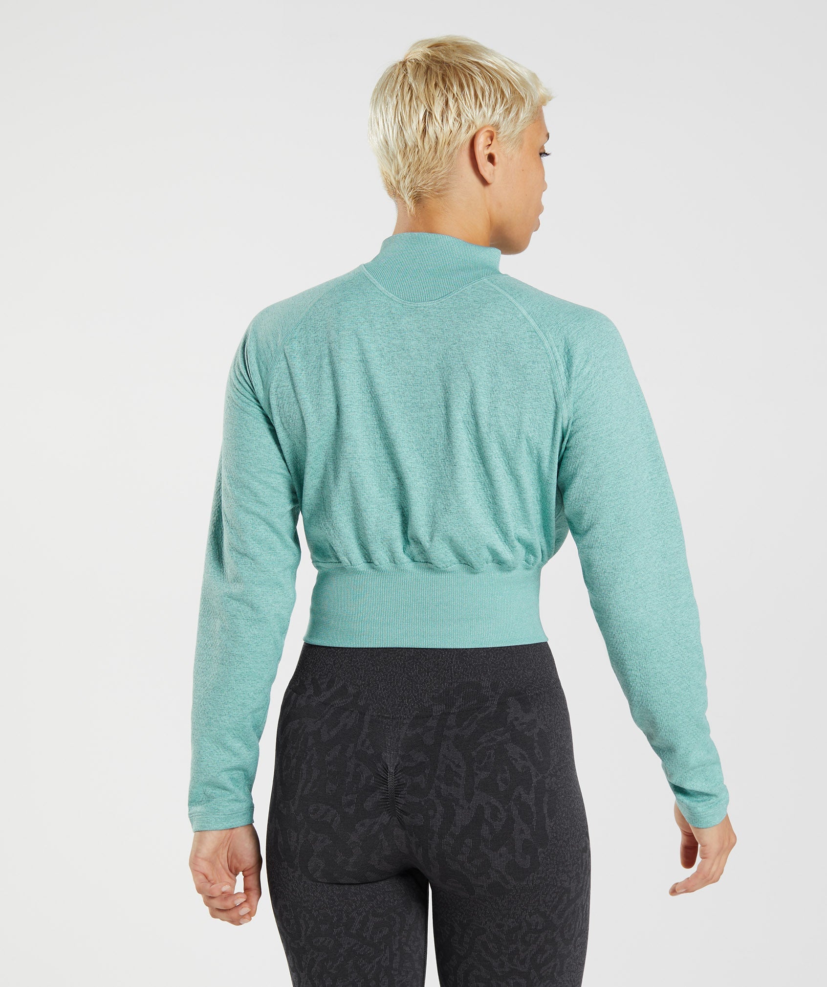 315 Long Sleeve Warmup Top in Pearl Blue/Winter Teal Marl