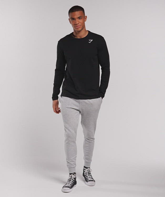 Gymshark Sport Seamless Long Sleeve T-Shirt - Black/Silhouette