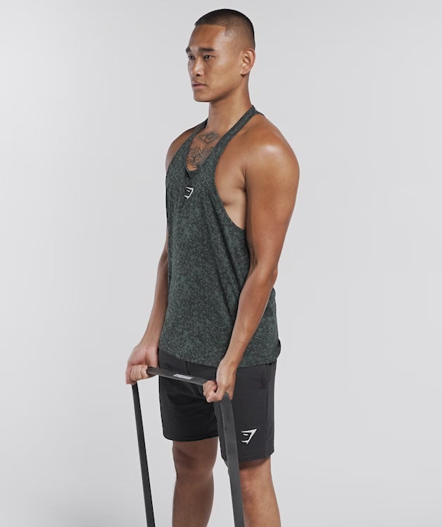 Gymshark Mens Army Green Critical Stringer. Size: Medium