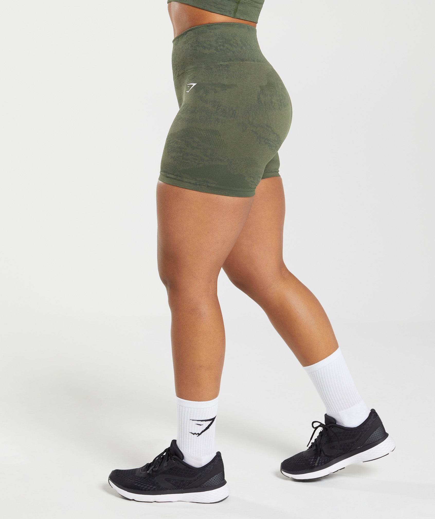 Adapt Camo Seamless Shorts in Moss Olive/Core Olive