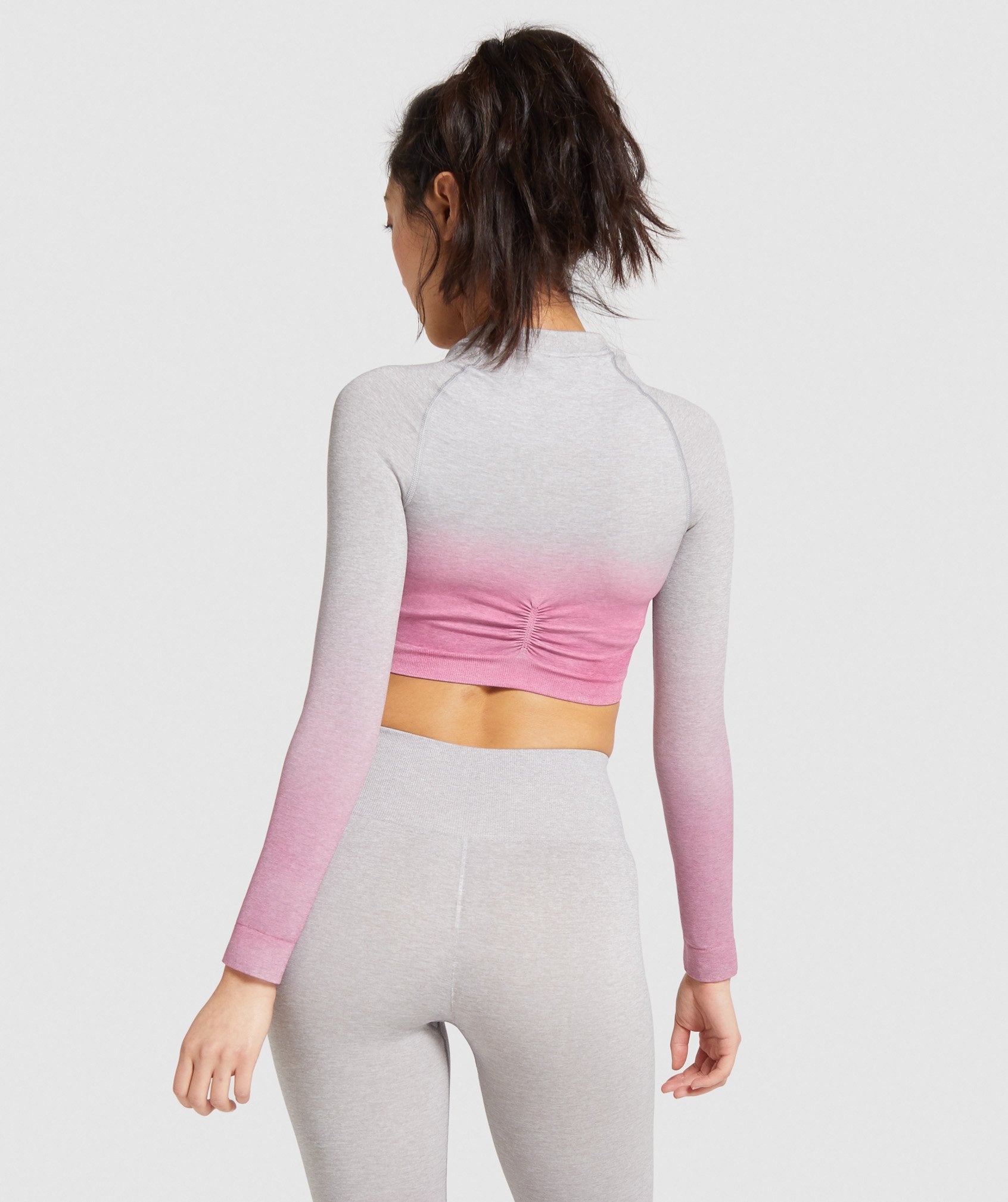 Gymshark, Pants & Jumpsuits, Gymshark Grey And Light Pink Ombre Seamless  Leggings