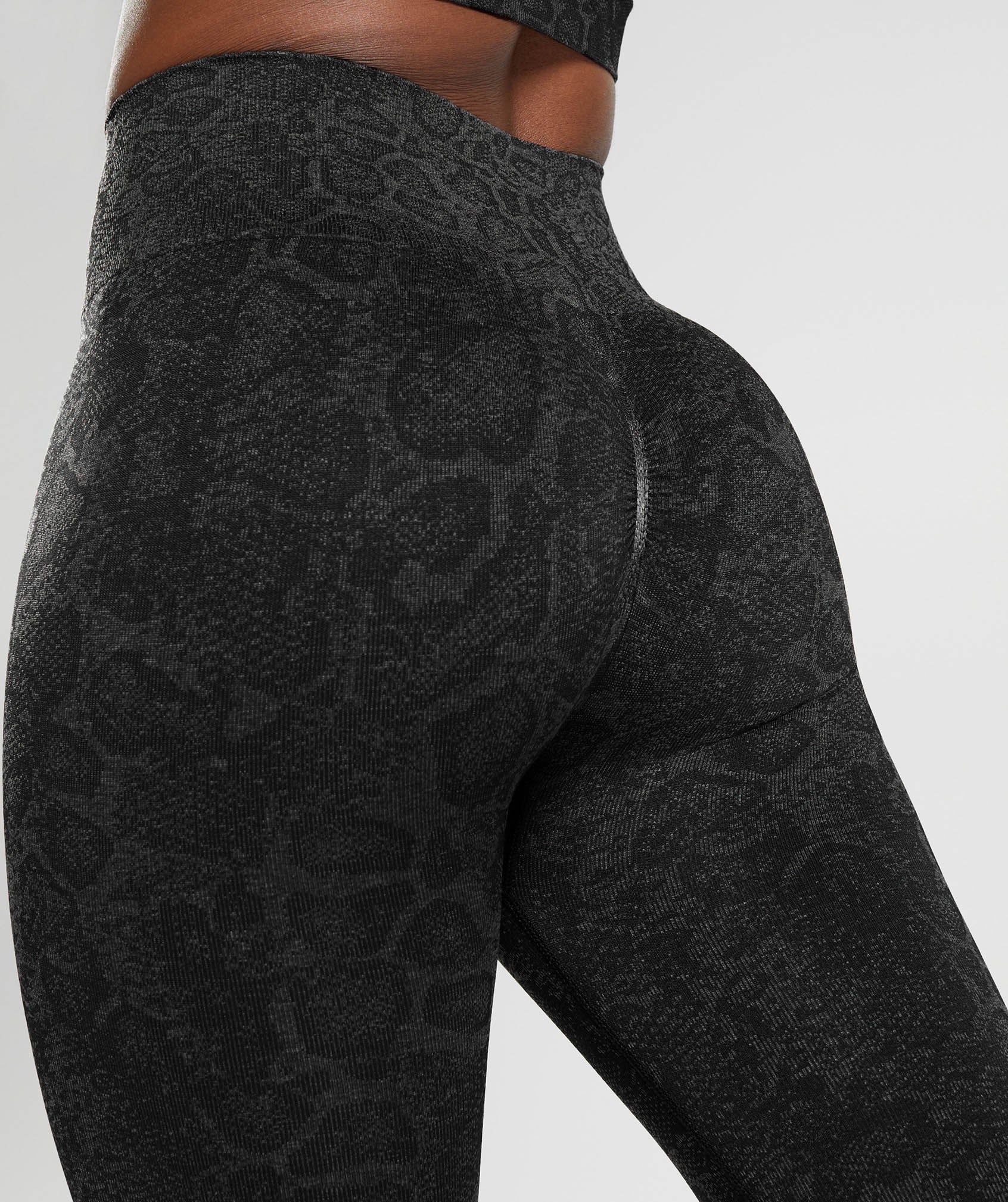 Gymshark Adapt Pattern Seamless Leggings - Black/Graphite Grey