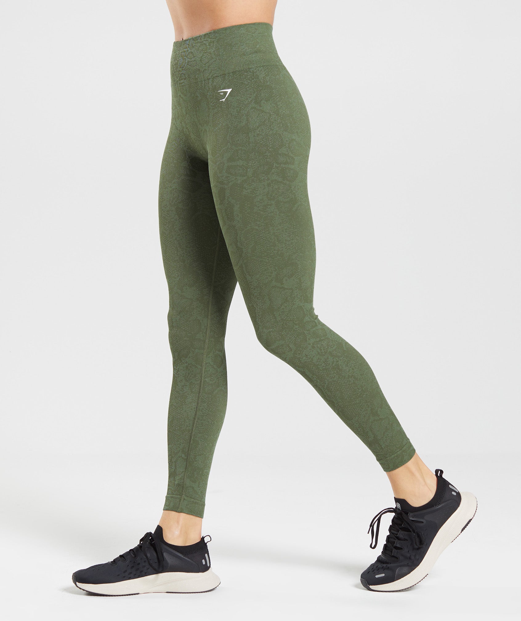 CLS Sportswear Activewear Camouflage Green Crop Leggings Scrunch Bum Size M  UK10