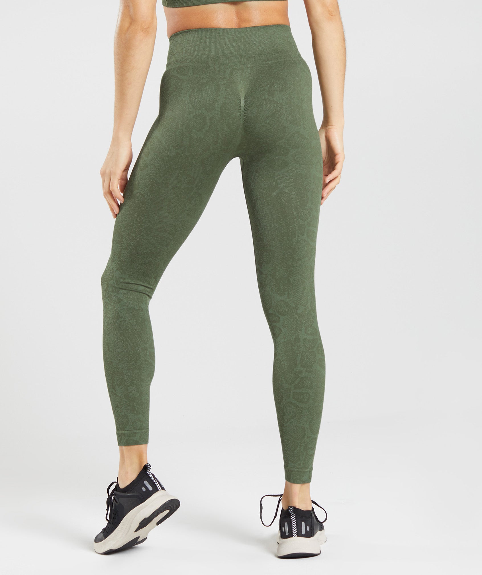 Women's Influential 3/4 Gym Leggings - Lilypad Green Animal Print