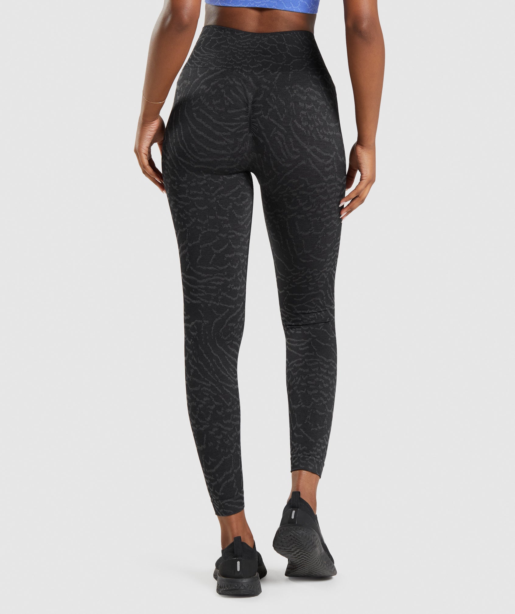 Gymshark Adapt Seamless Marl Leggings - Black/Dark Grey - Women's Size XS