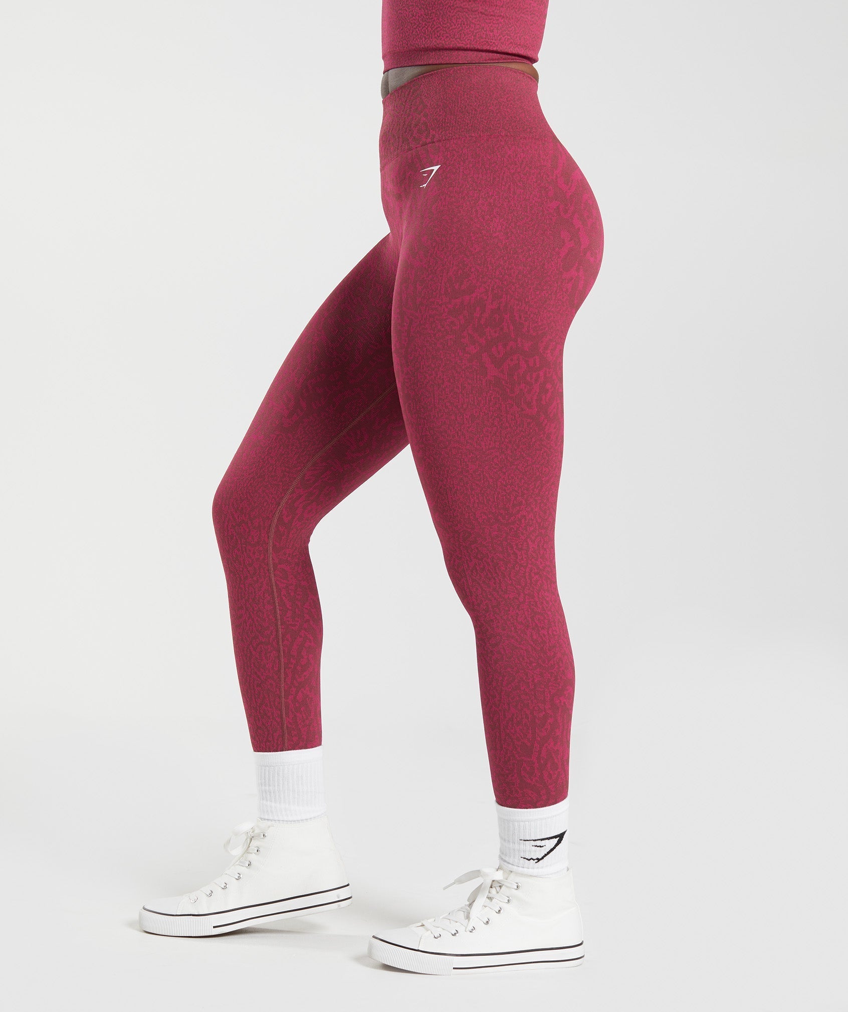 GYMSHARK Women's GS Power High Rise Leggings, Tights, Red-brown print :  : Fashion