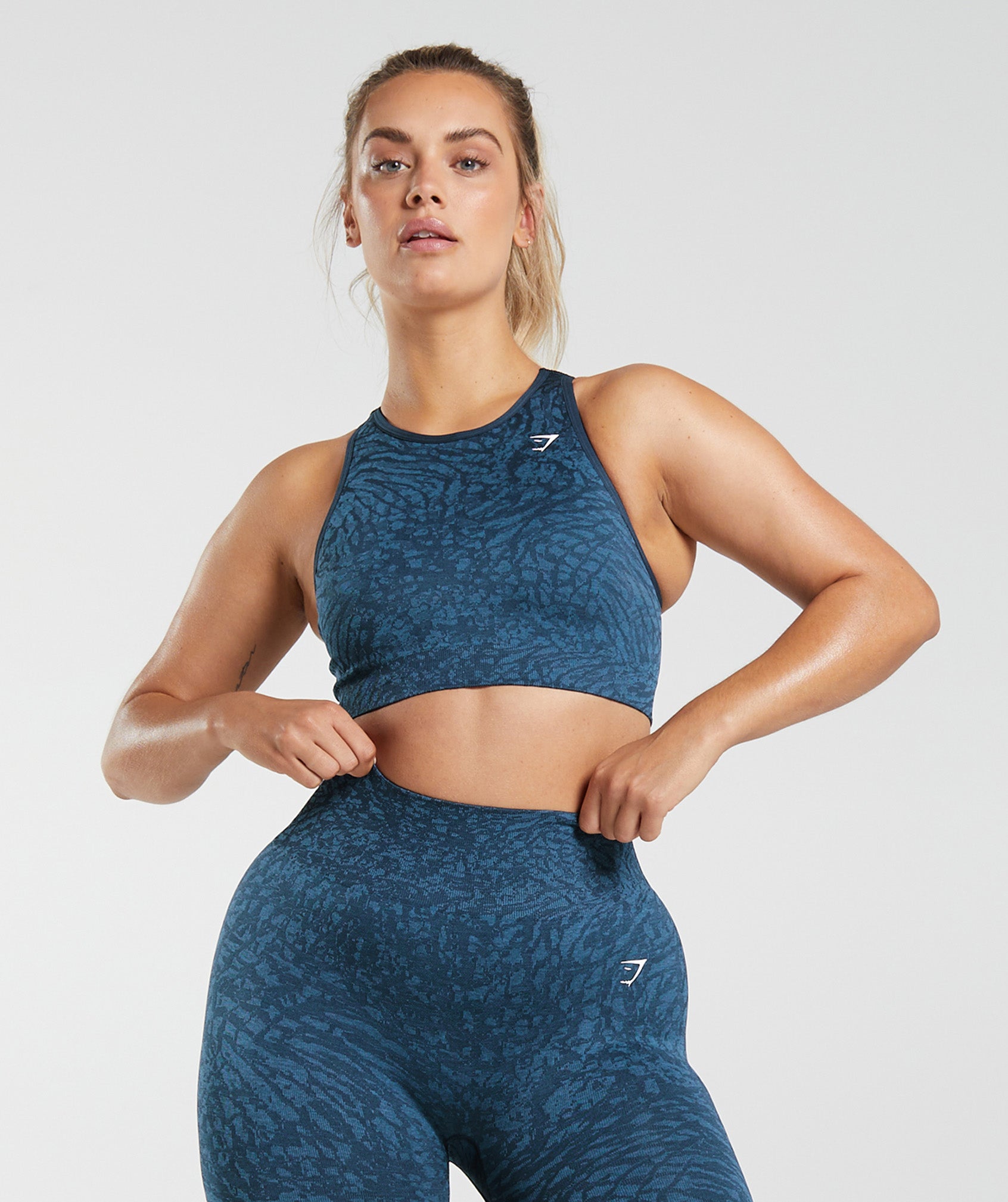 Gymshark Adapt Animal Seamless Sports Bra - Wild, Navy