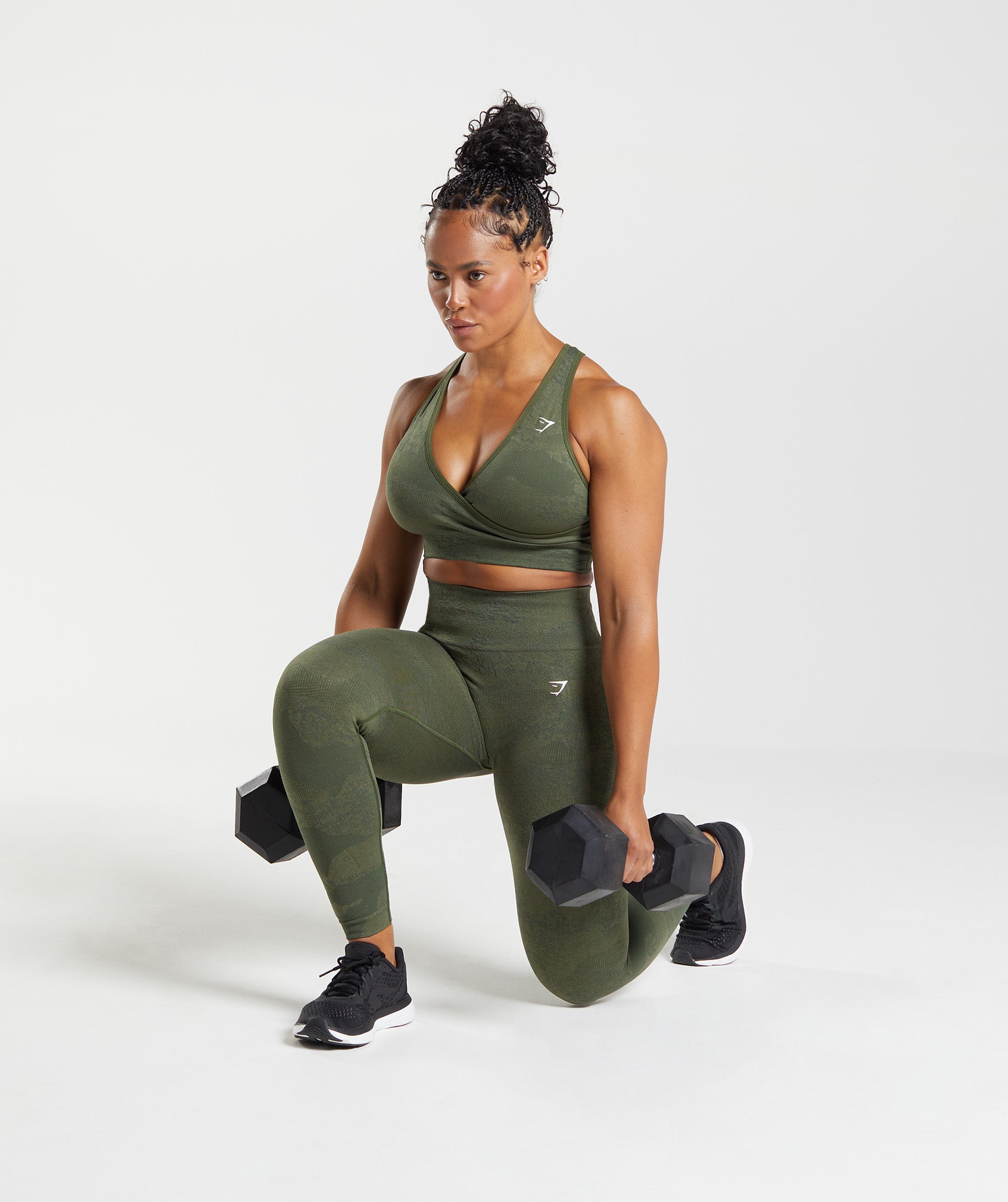 Gymshark Womens S Adapt Camo Seamless Leggings Savanna Green Jacquard  B1A2K-EBBY