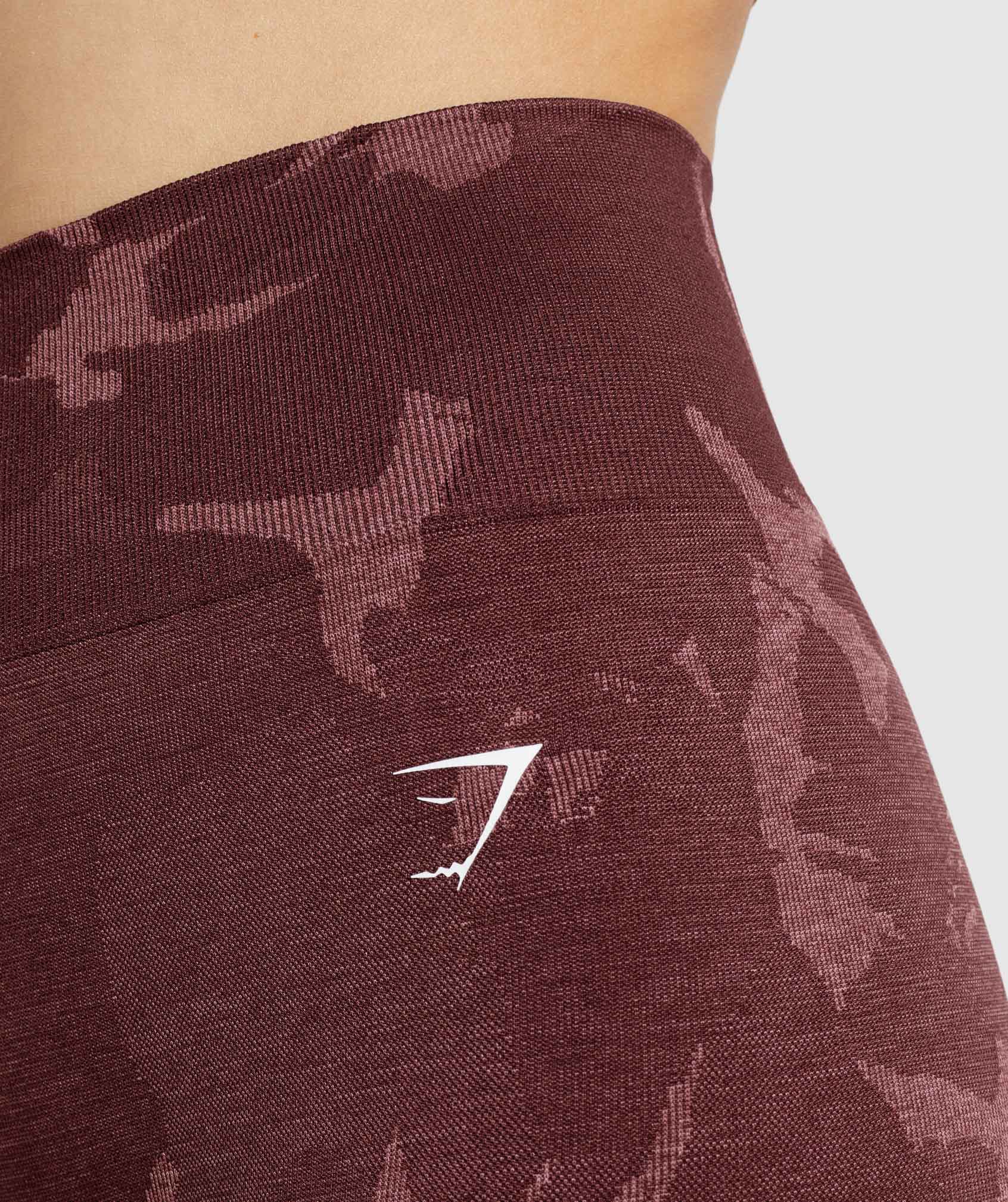 Gymshark Womens XS Cherry Brown Camouflage Adapt Seamless Gym