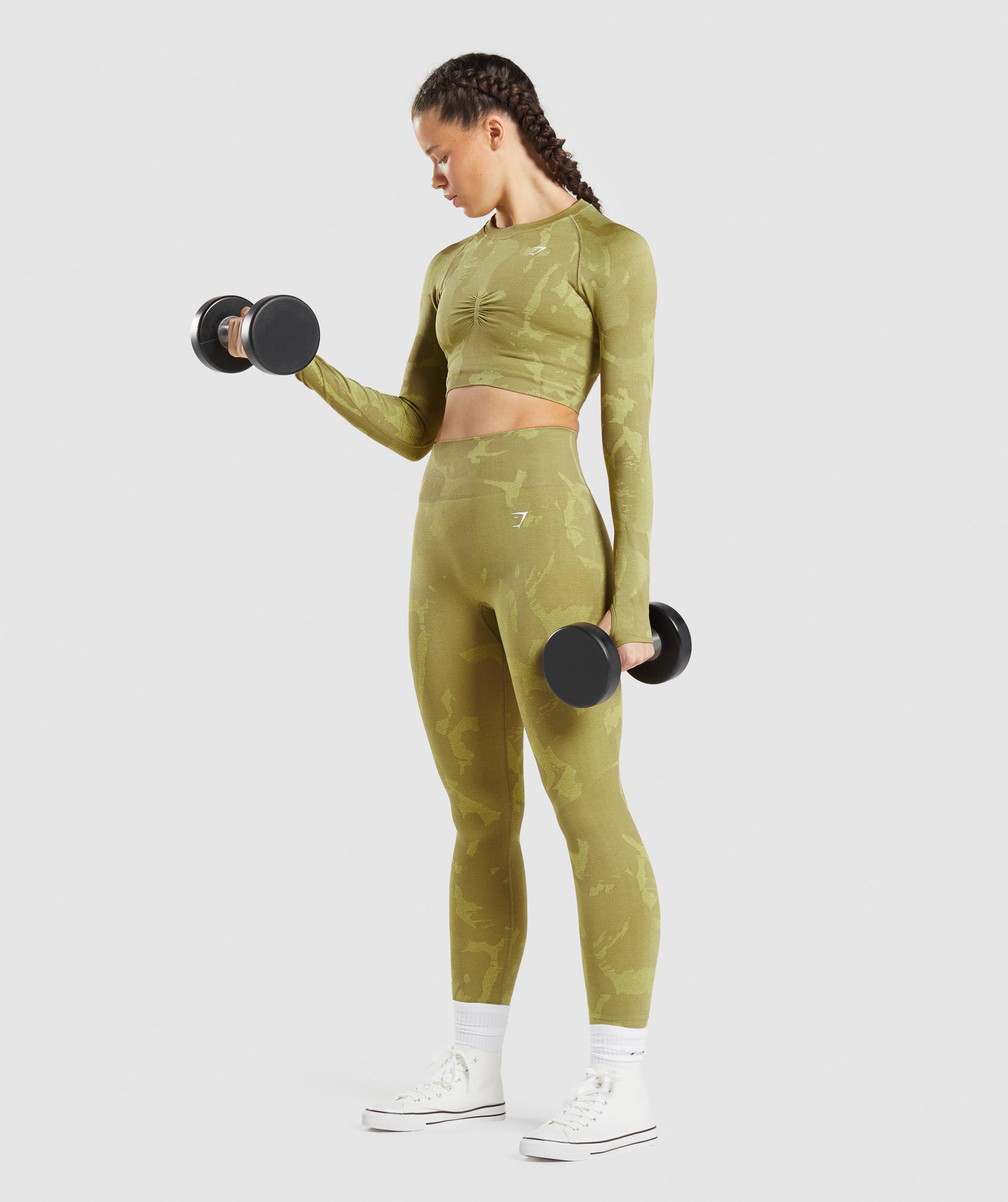 Gymshark adapt camo seamless green leggings with butt scrunch