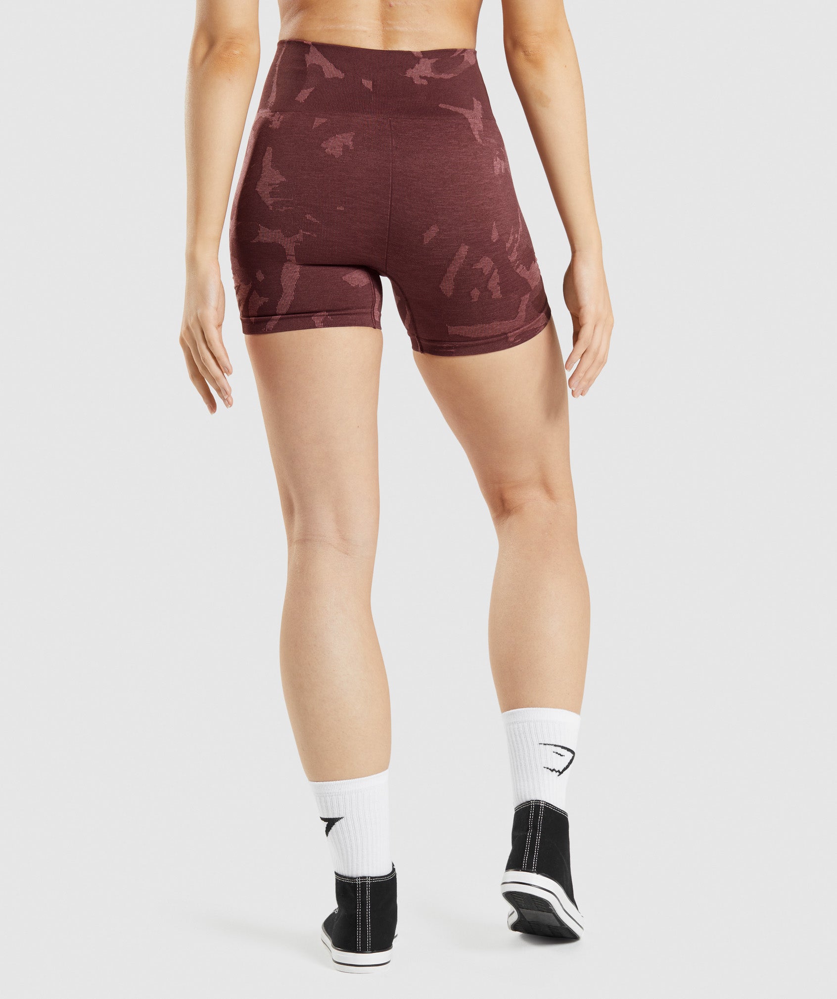 Gymshark Adapt Camo Seamless Shorts - Savanna, Cherry Brown