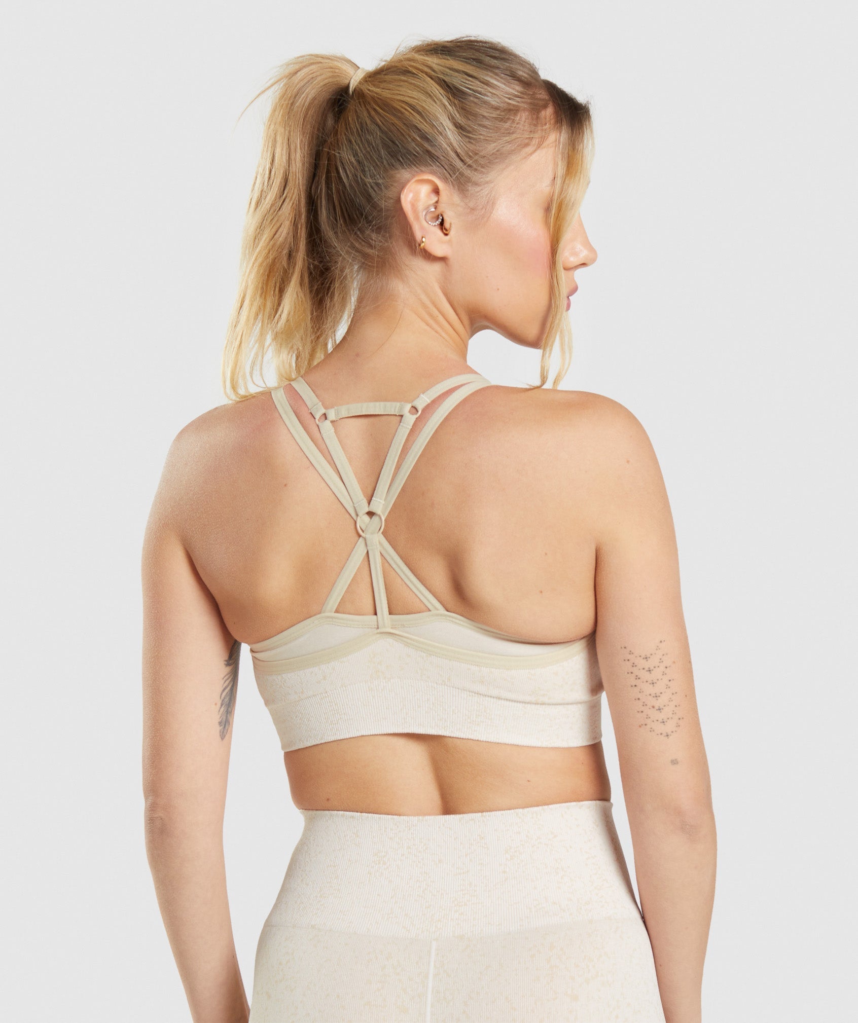 Gymshark Adapt Fleck Seamless Crop Top - Coconut White