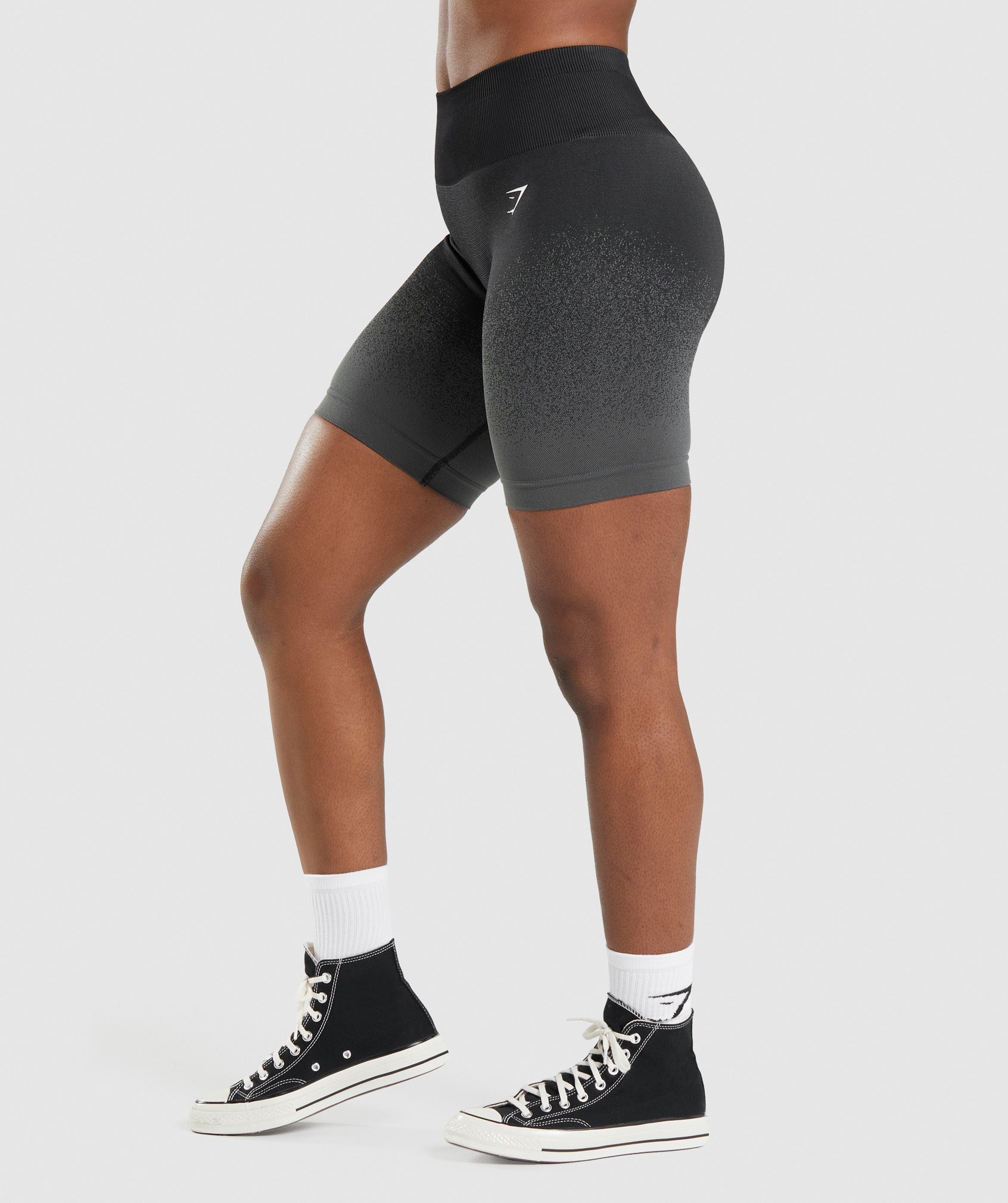 Adapt Ombre Seamless Cycling Shorts in Black/Grey - view 3
