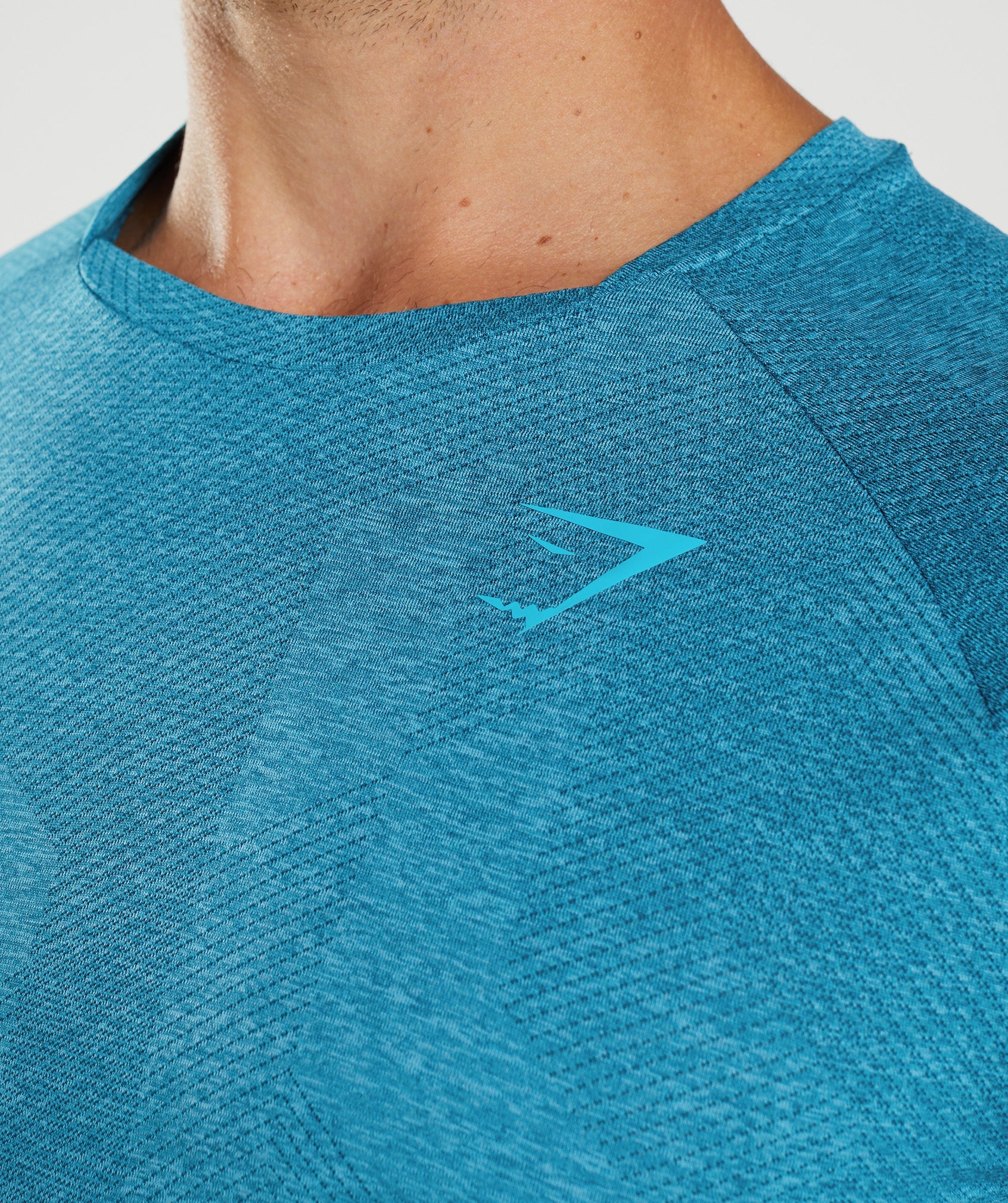 Gymshark Men's Medium Blue Legacy T Shirt Gym Athletic Long Sleeve Crewneck