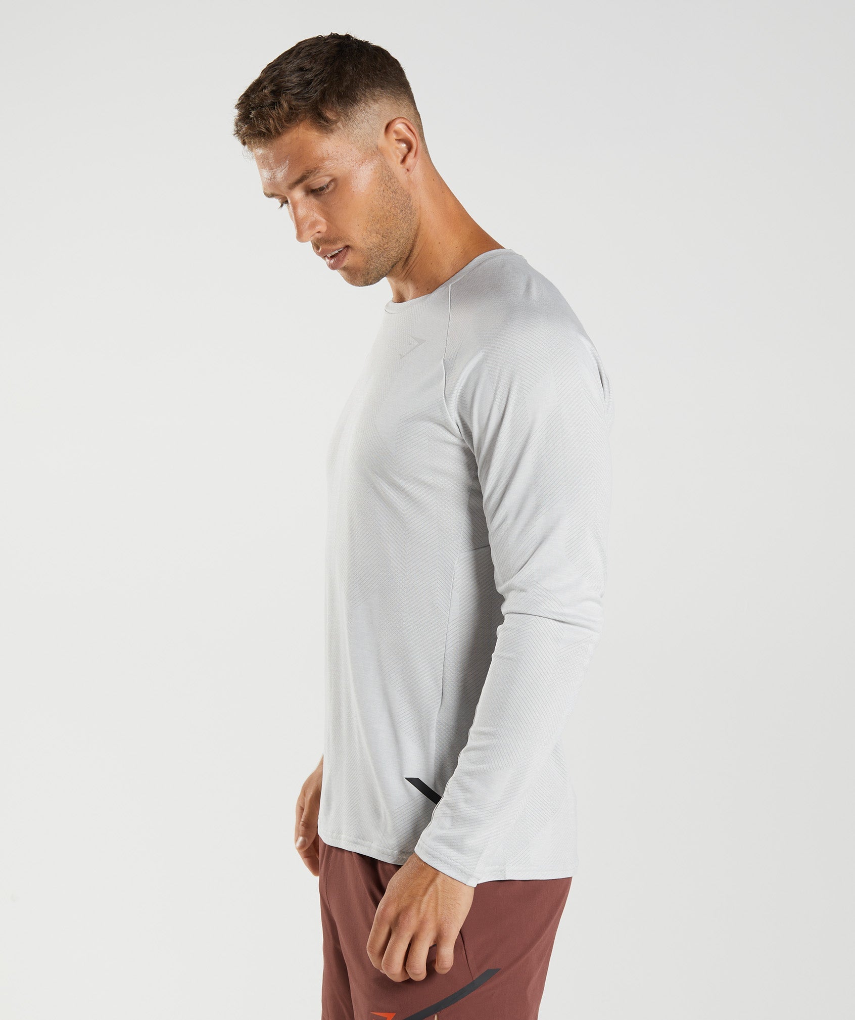 Apex Long Sleeve T-Shirt in Light Grey/White