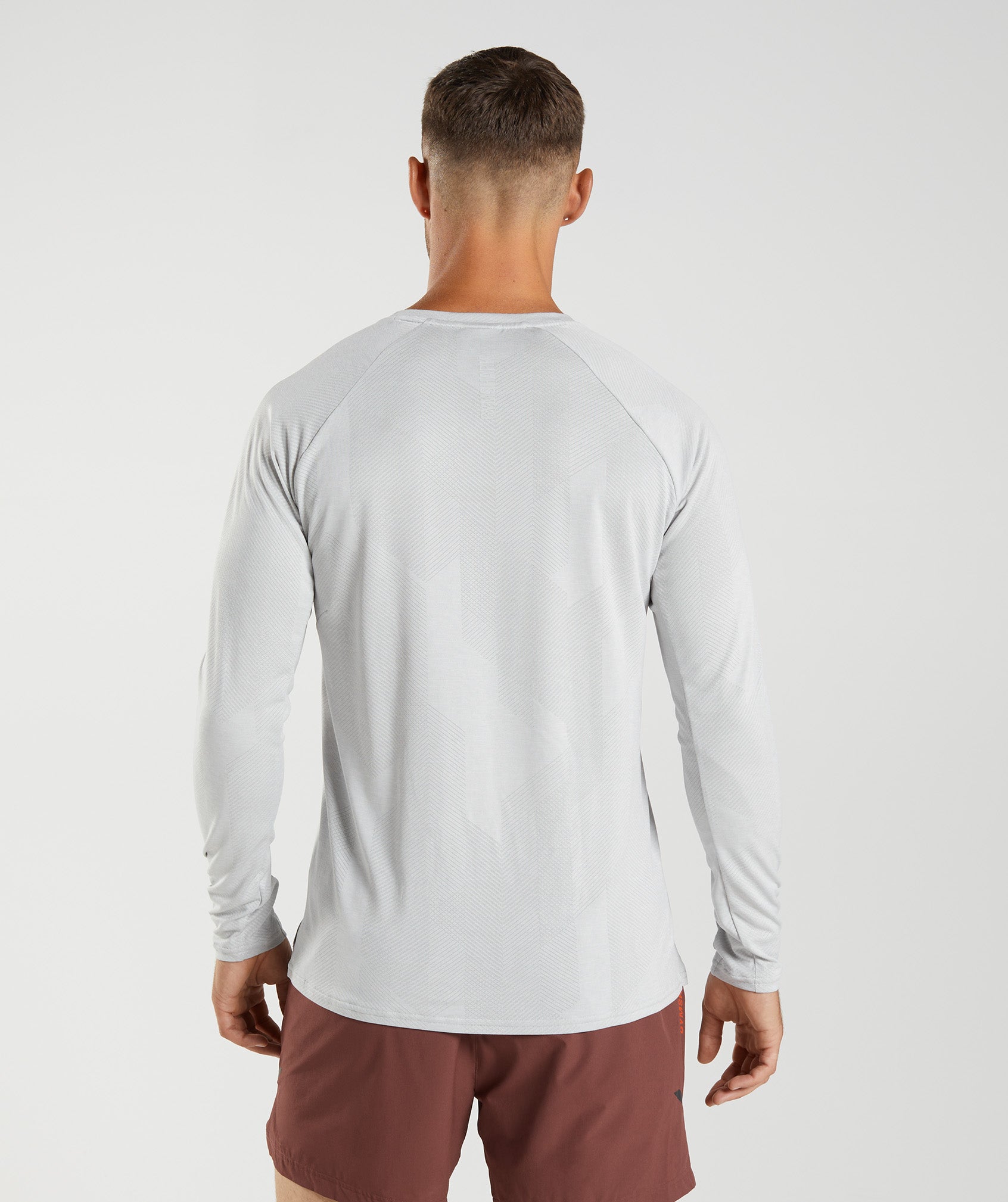 Apex Long Sleeve T-Shirt in Light Grey/White