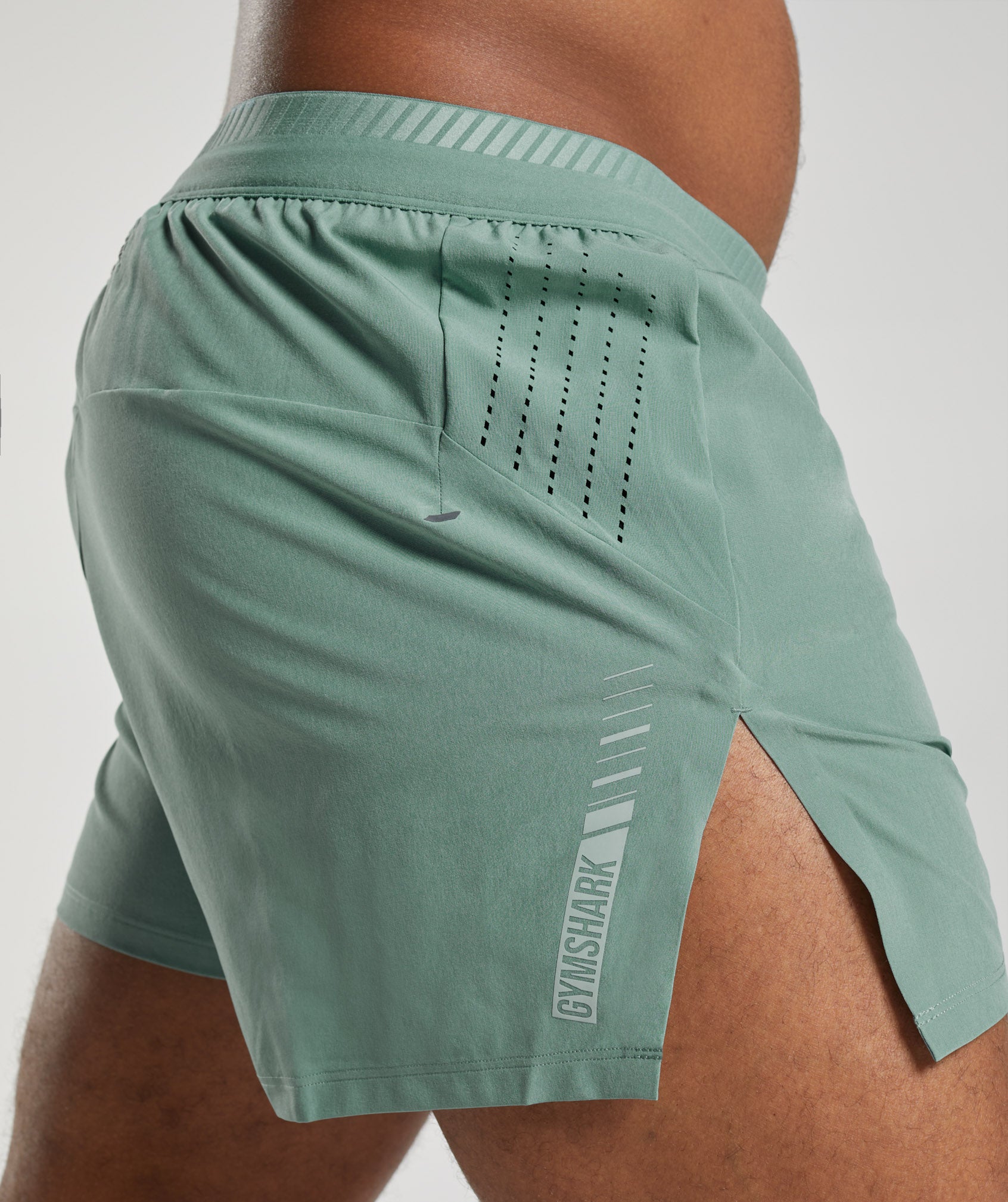 Gymshark Men's Graphic Drawstring Slim Fit Sport Shorts Teal Size