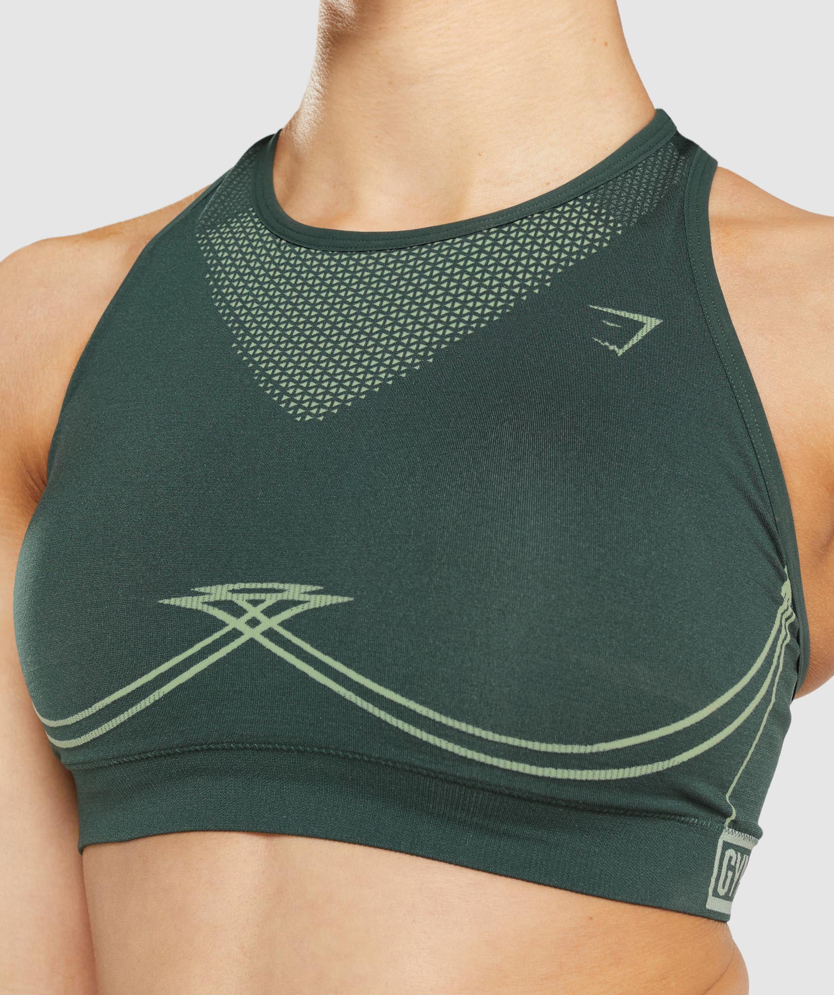 Gymshark Apex Seamless Sports Bra - Obsidian Green/Cucumber Green