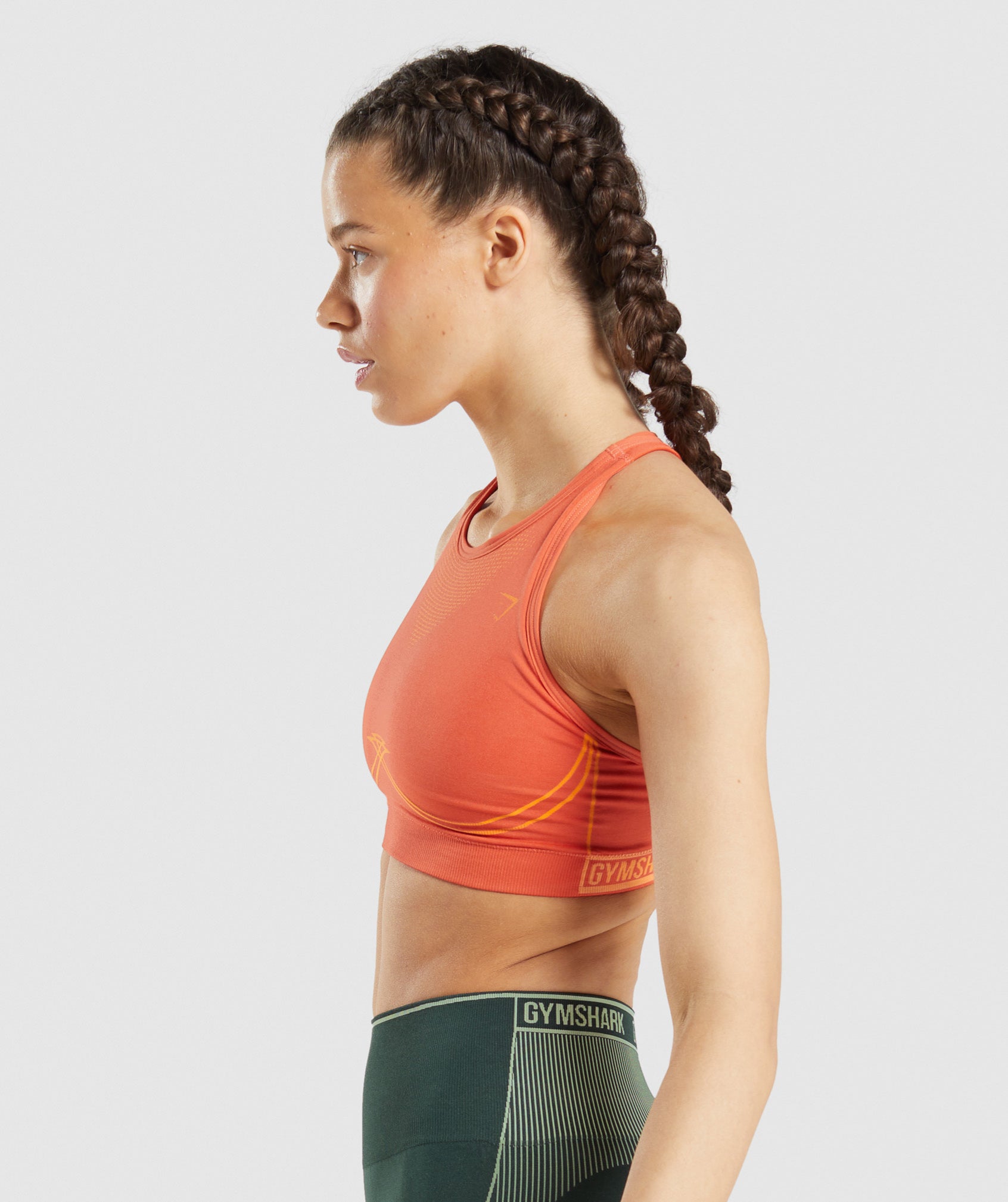 Apex Seamless Sports Bra in Papaya Orange/Apricot Orange - view 3