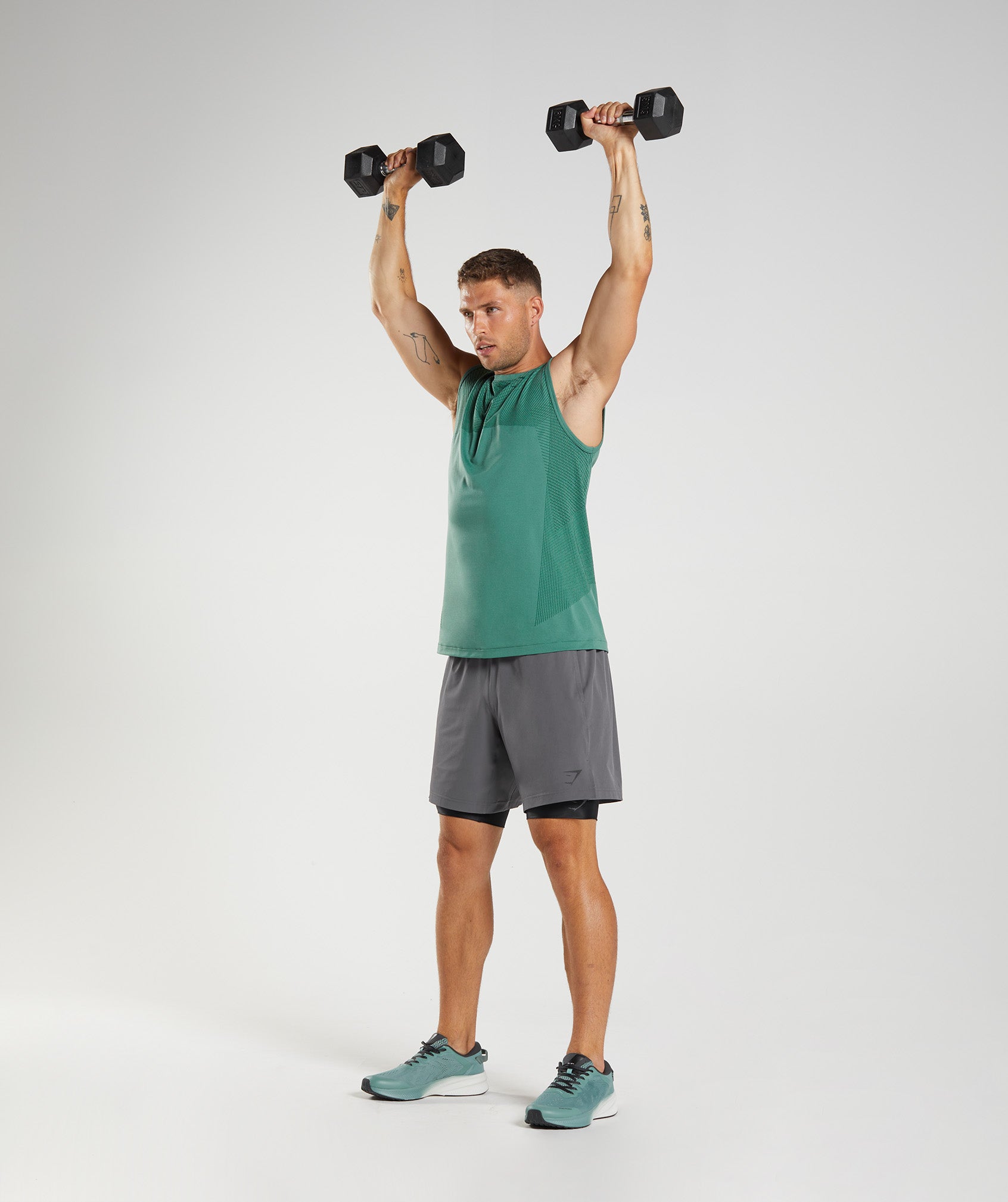 Apex Seamless Tank in Hoya Green/Woodland Green