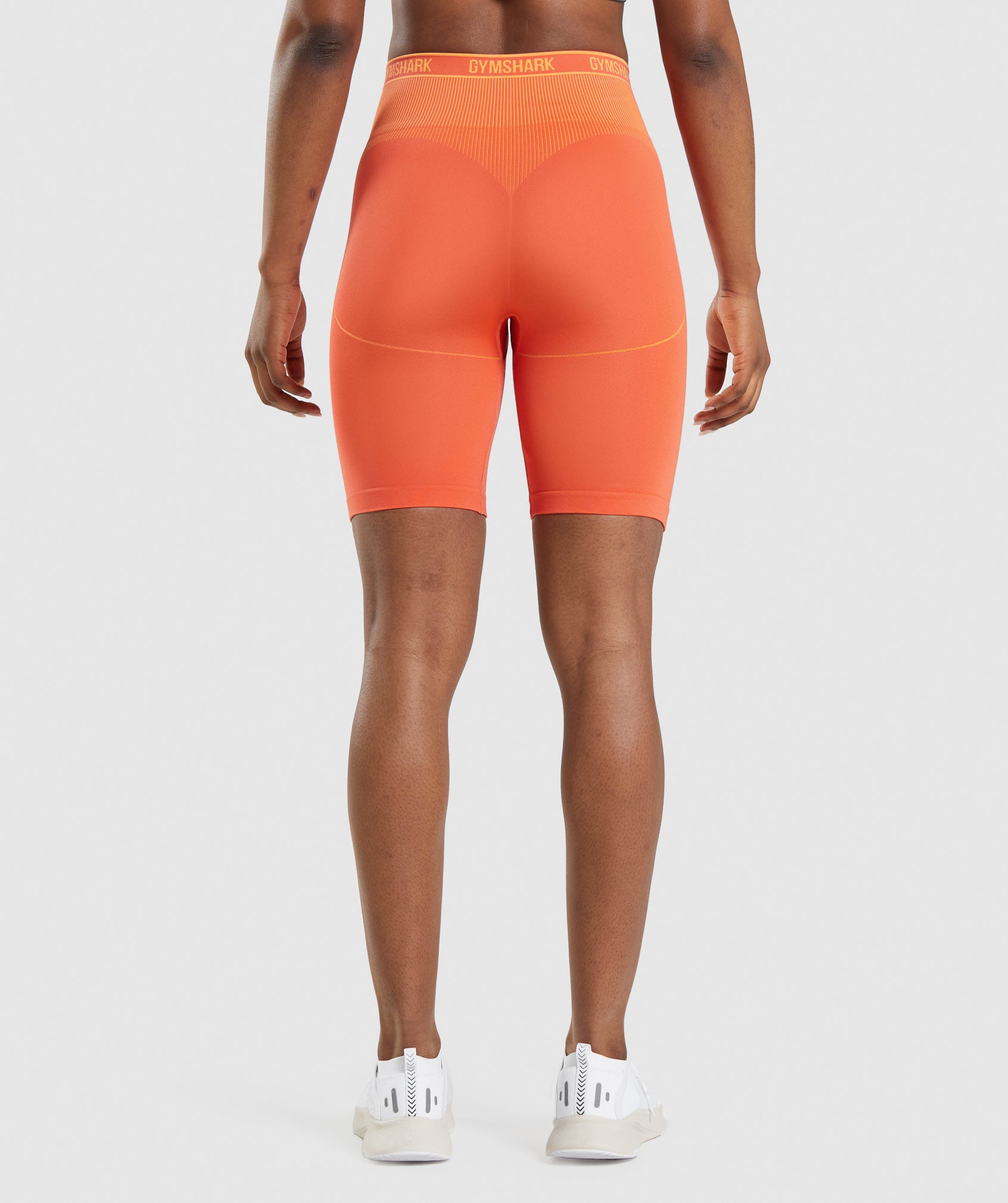 Apex Seamless High Rise Short in Papaya Orange/Apricot Orange - view 3