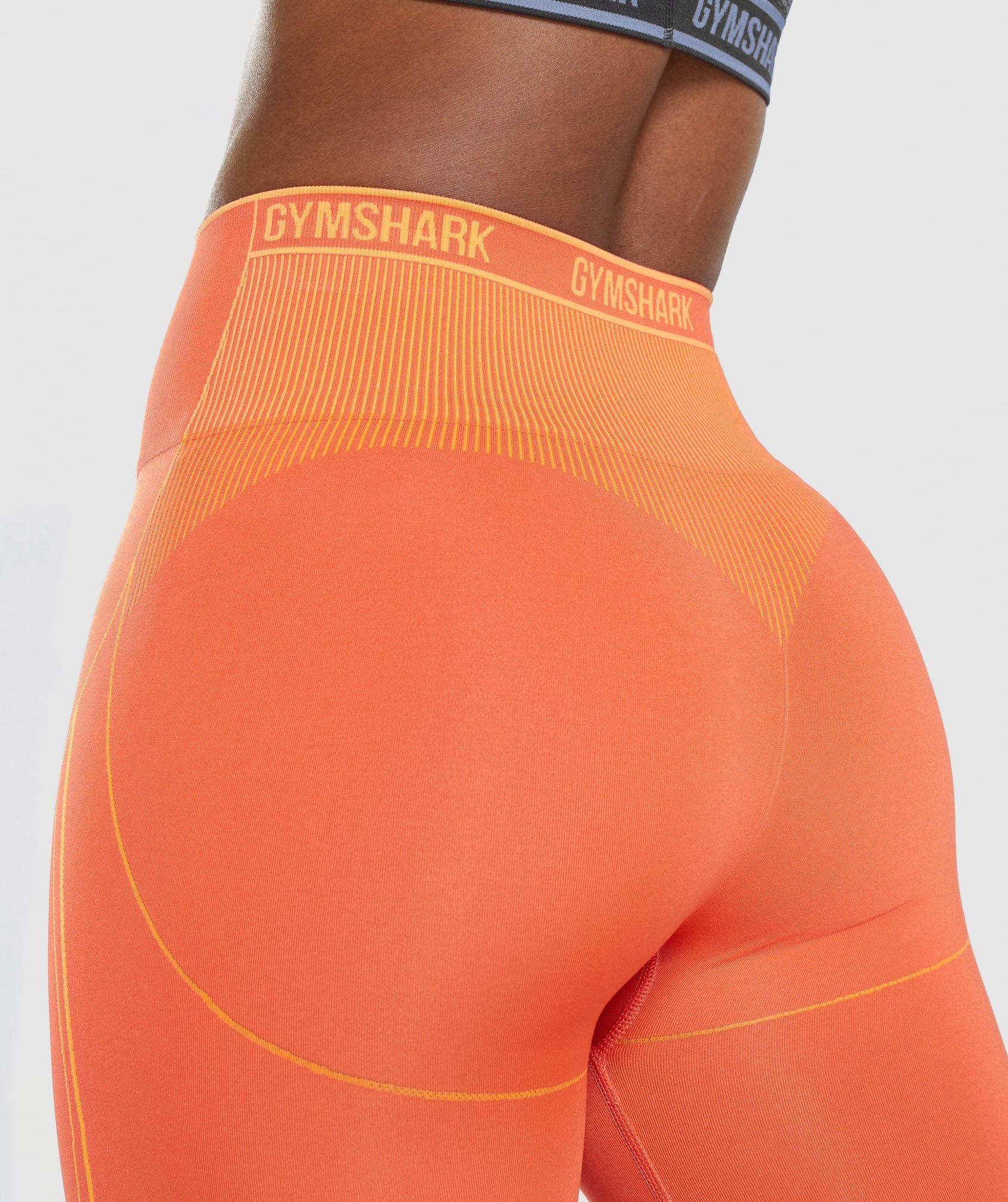 Apex Seamless High Rise Short in Papaya Orange/Apricot Orange - view 7