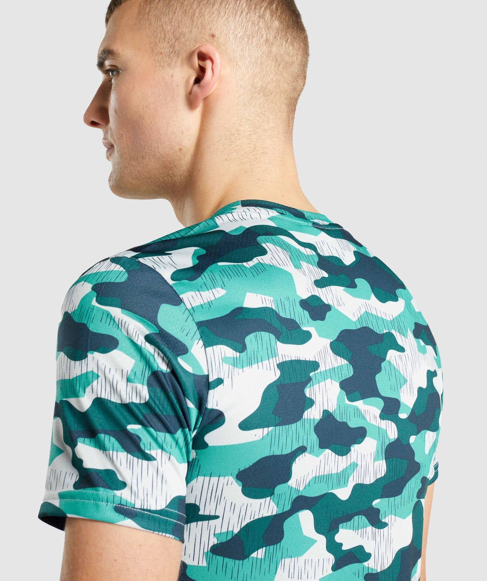 Gymshark Critical Regular Fit T-Shirt - Teal Print