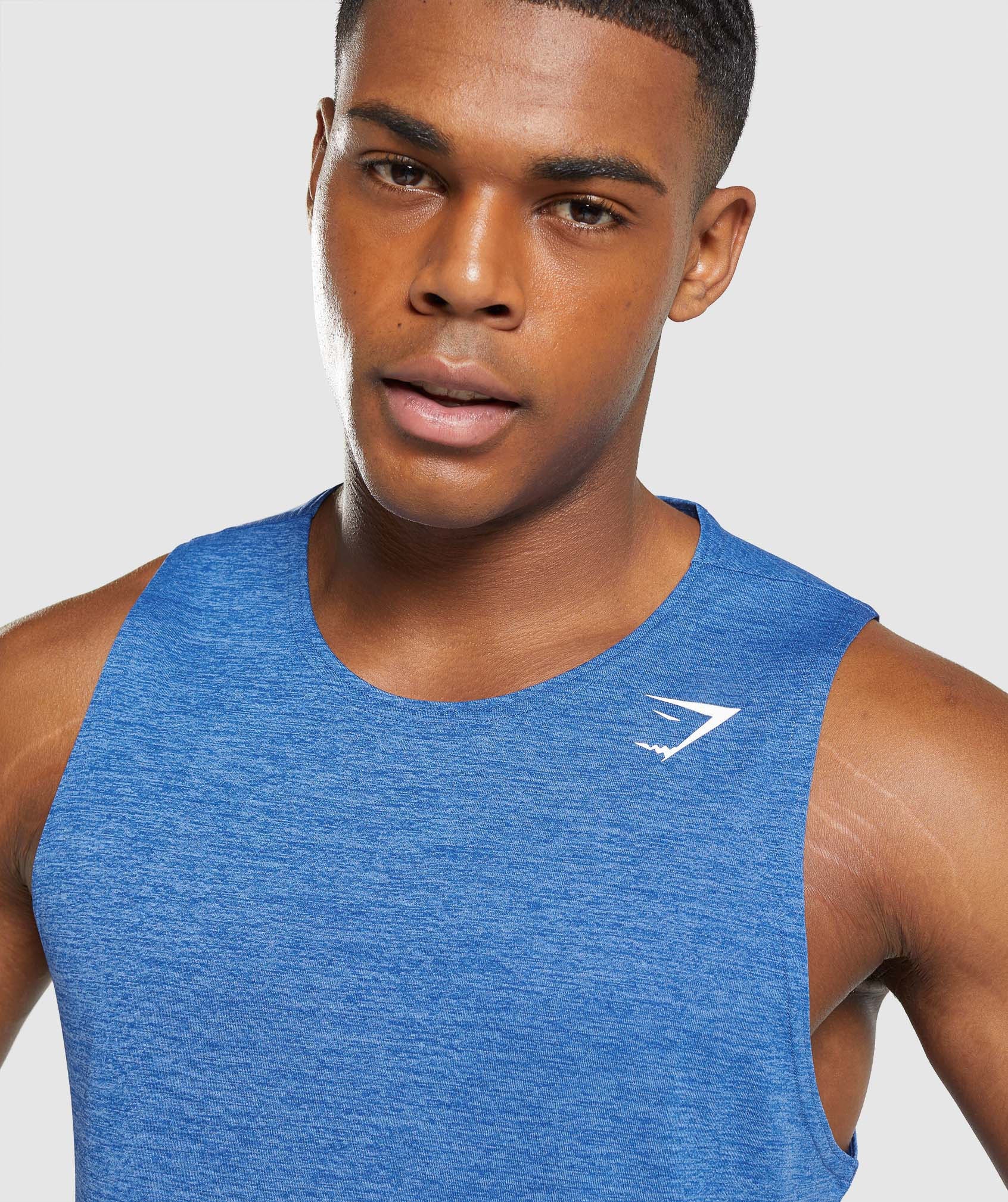 Arrival Slim Marl Tank in Athletic Blue/Javelin Blue Marl