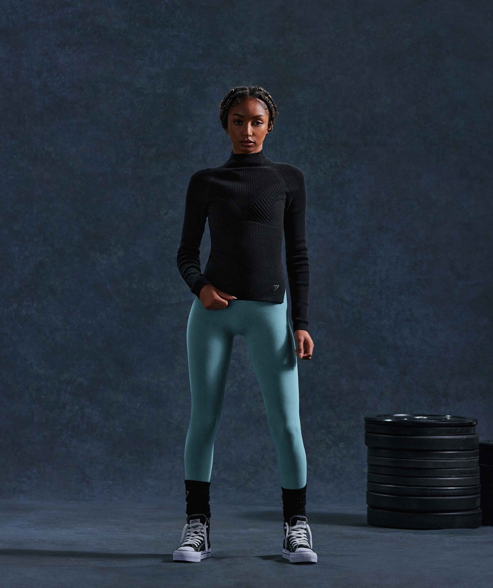 Rest Day Seamless Leggings in Charred Blue - view 2