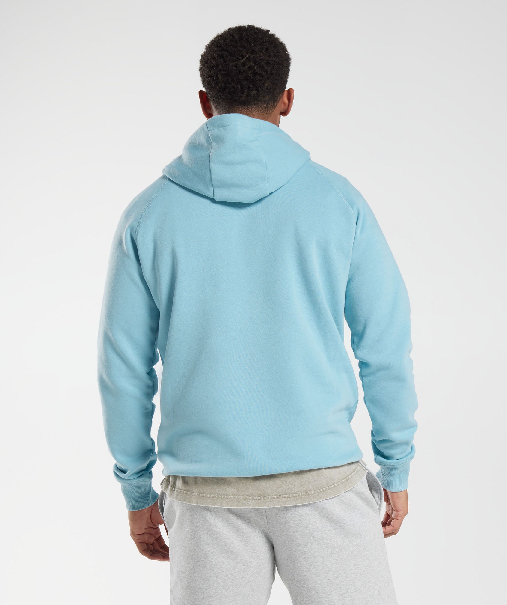 Gymshark Cropped Hoodie Womens Size Medium Turquoise Pullover Logo