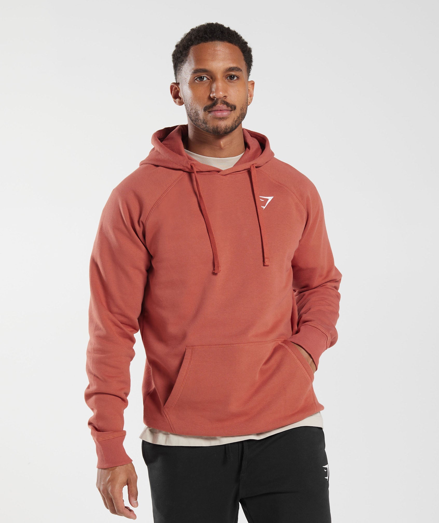 Crest Hoodie in Persimmon Red