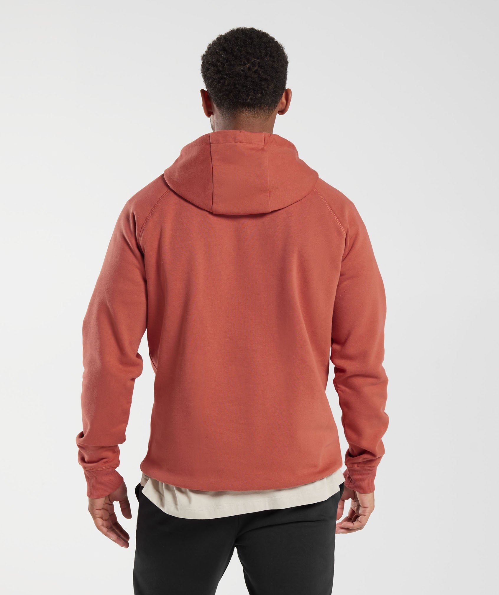 Crest Hoodie in Persimmon Red