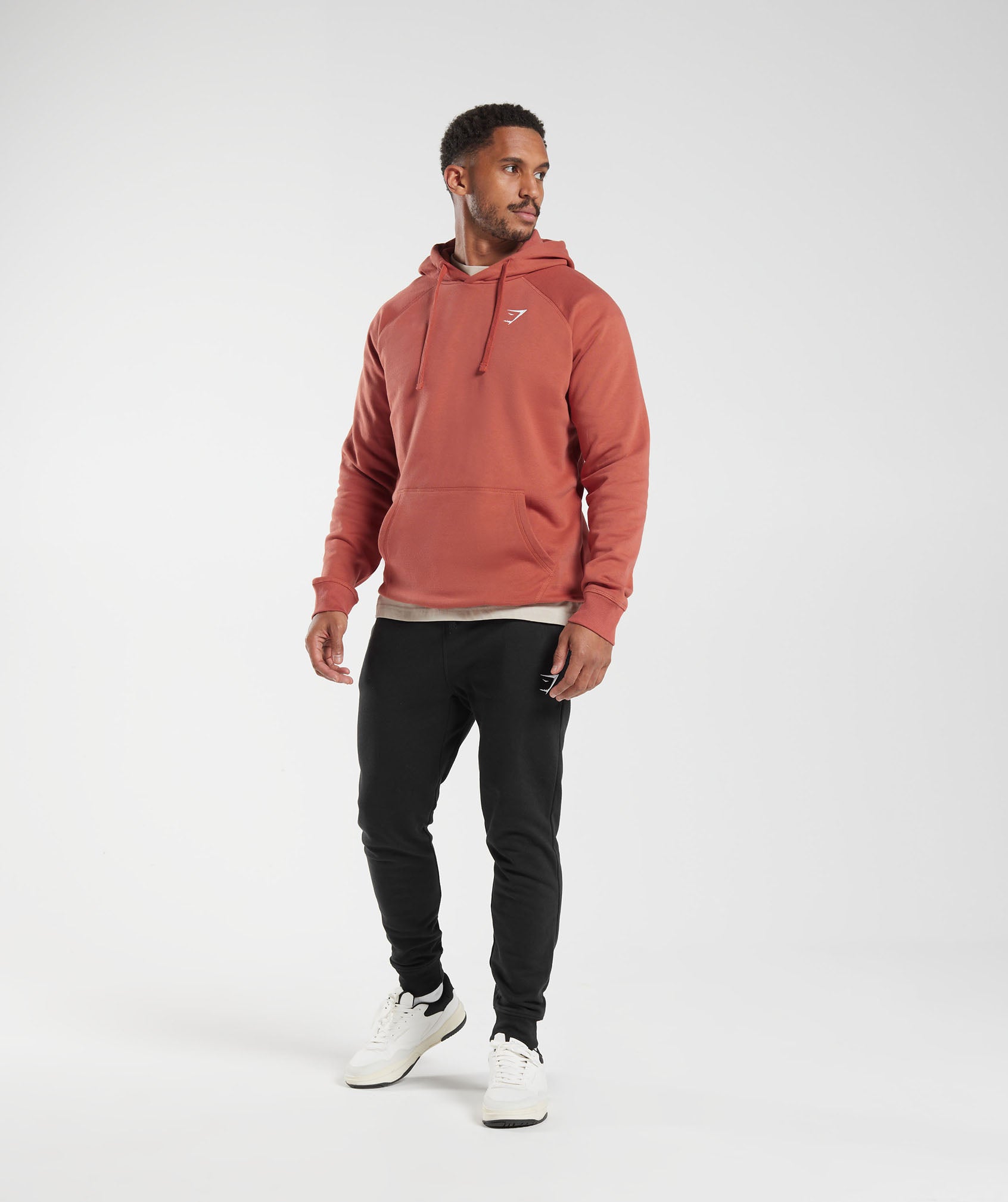 Crest Hoodie in Persimmon Red