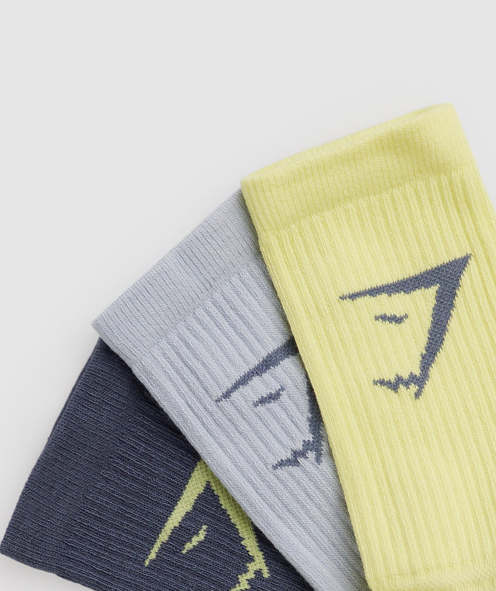 Crew Socks 3pk in Green/Grey/Blue