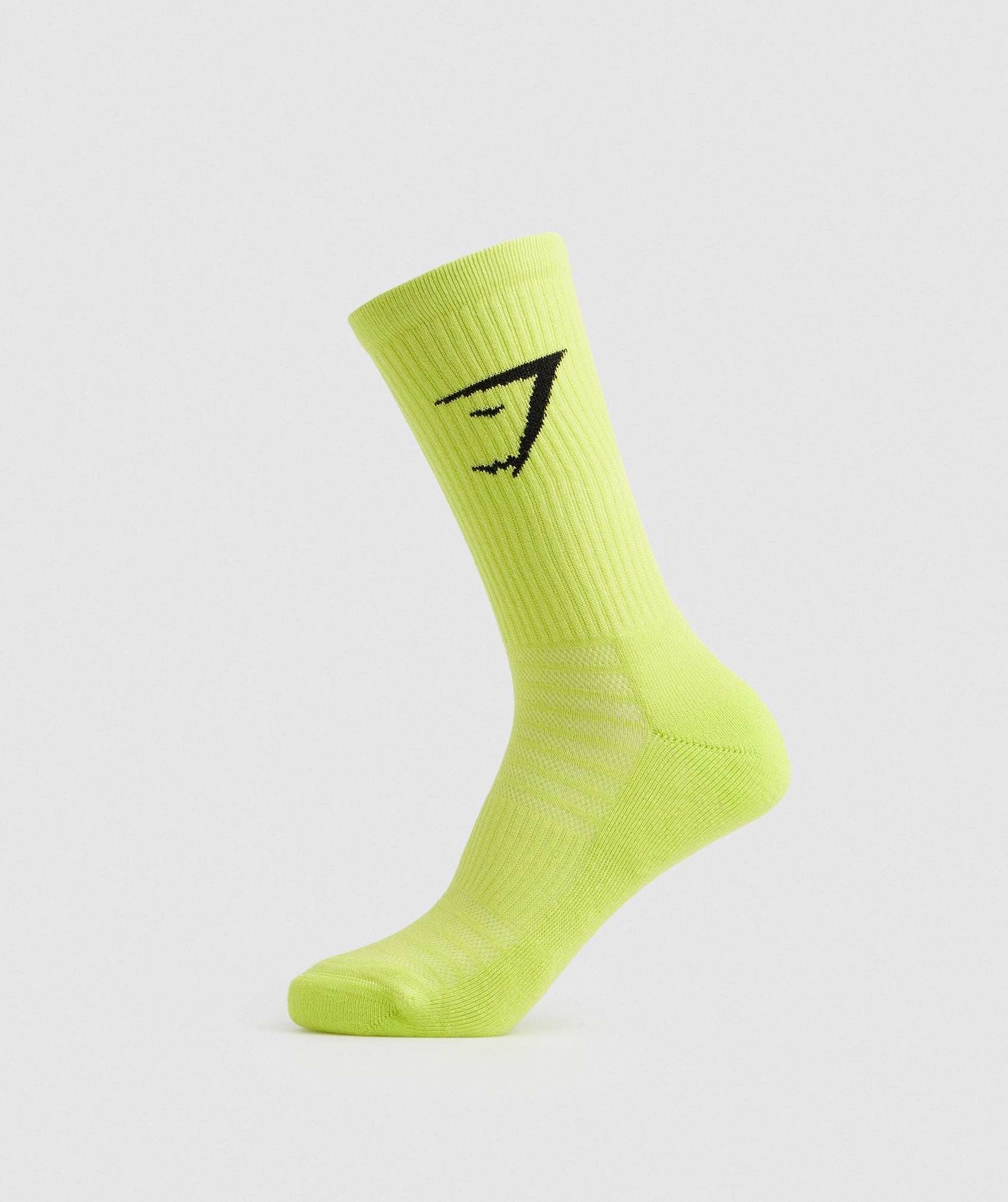 Crew Socks 3pk in Black/Light Grey Marl/Reactive Green