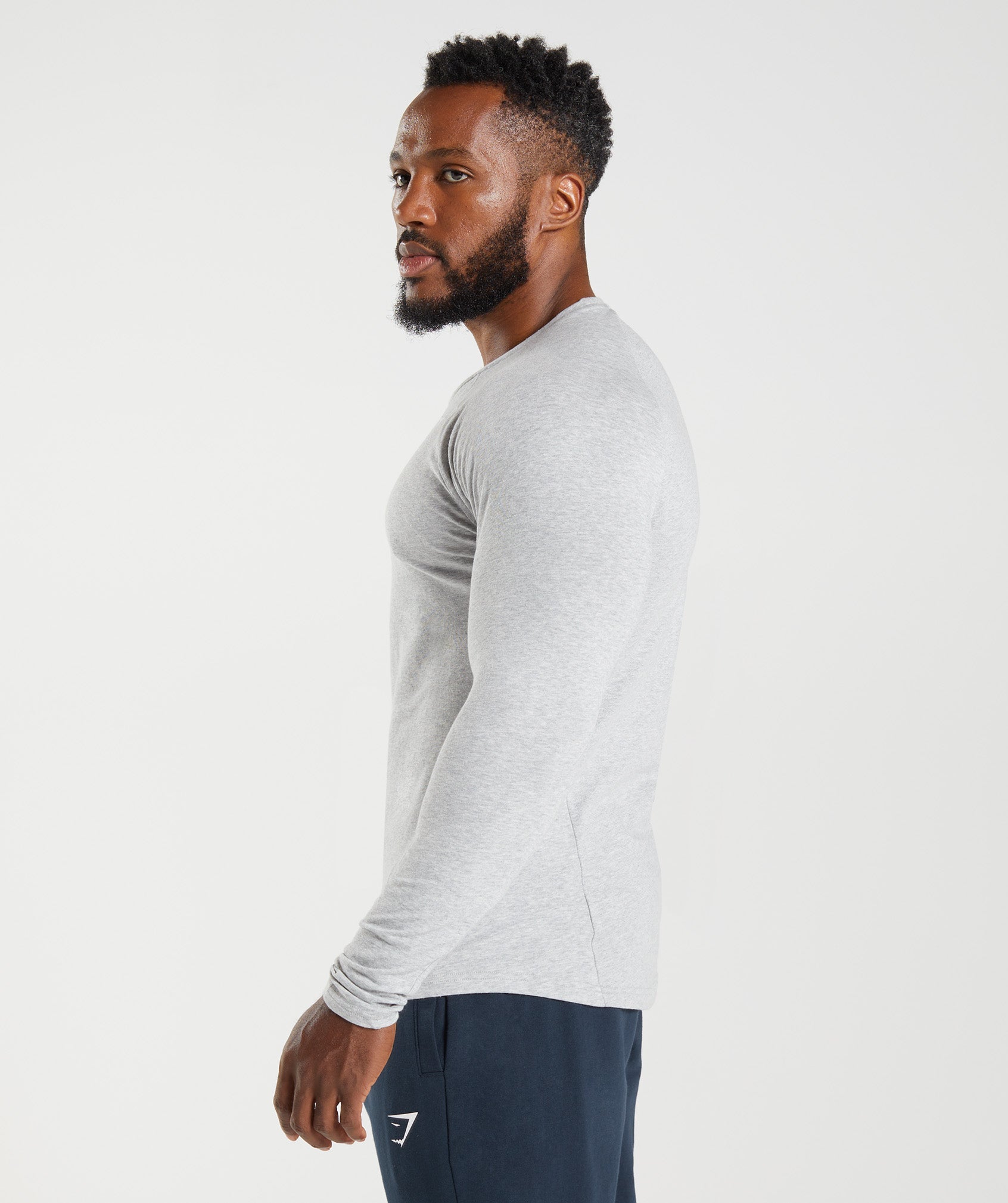 React Long Sleeve Top in Light Grey Core Marl