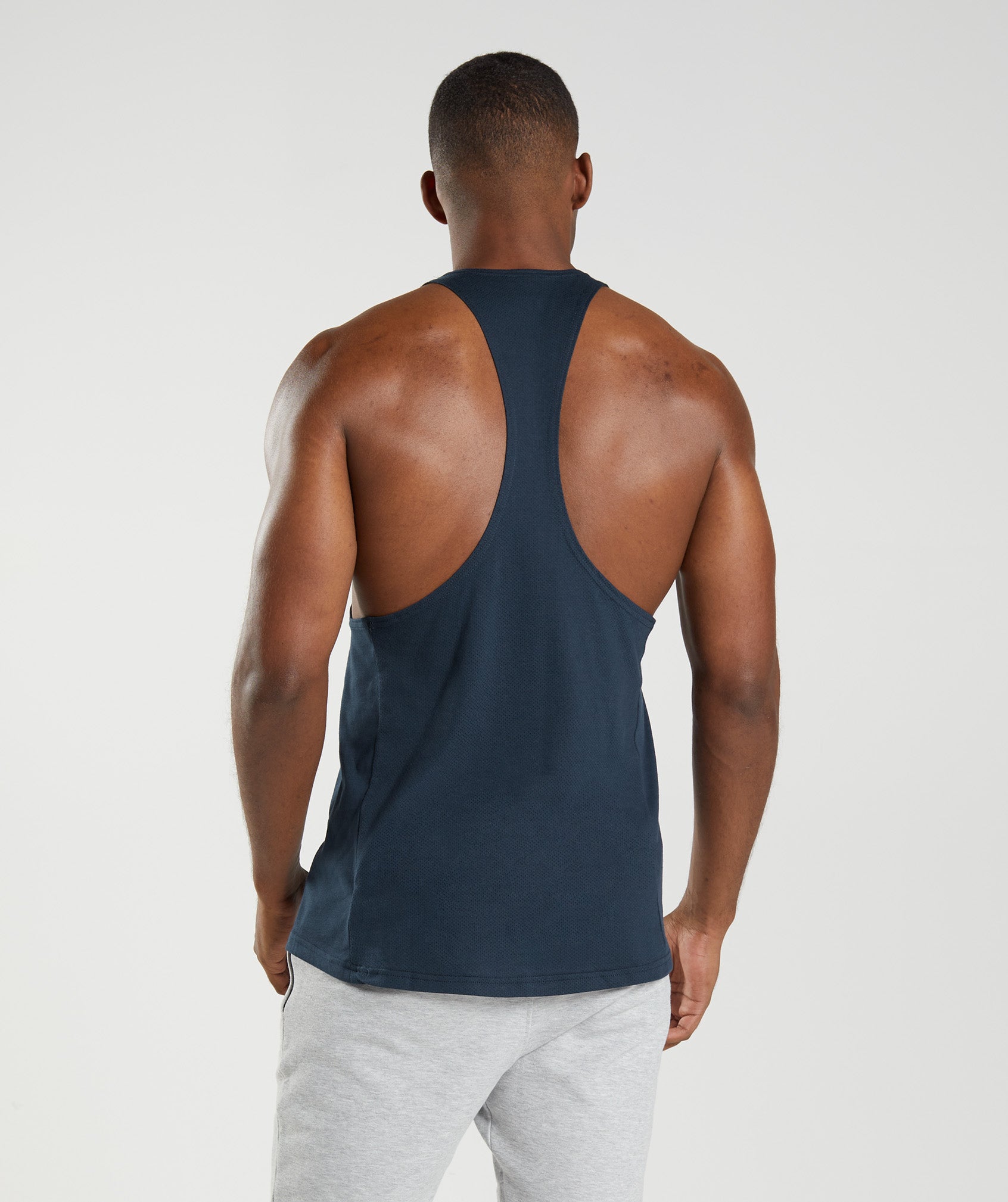 Gymshark React Classic Stringer Slim Fit Tank Top Shirt Navy Men's Medium  NEW