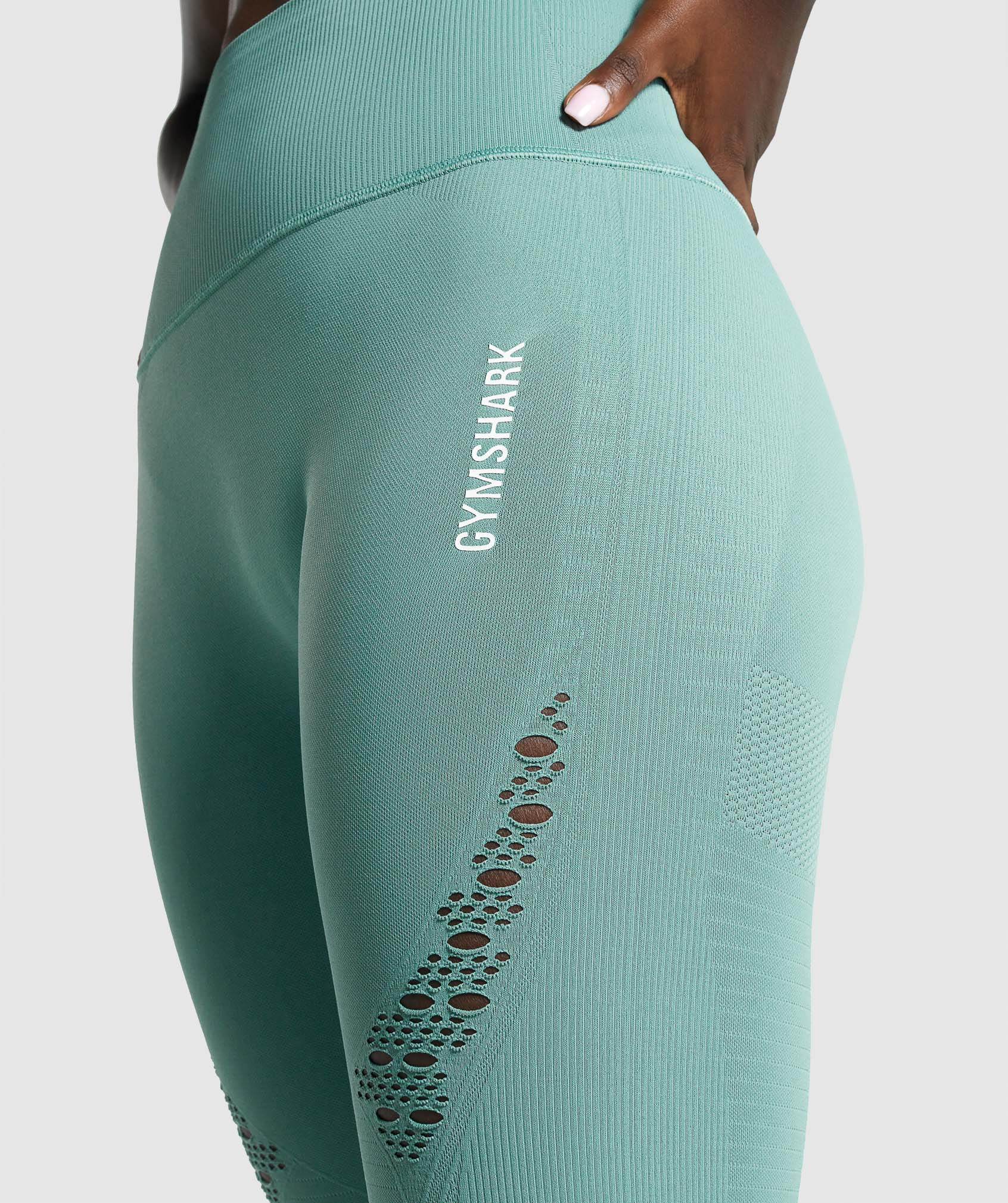 Gymshark Energy Seamless Womens Cropped Training Tights - Blue