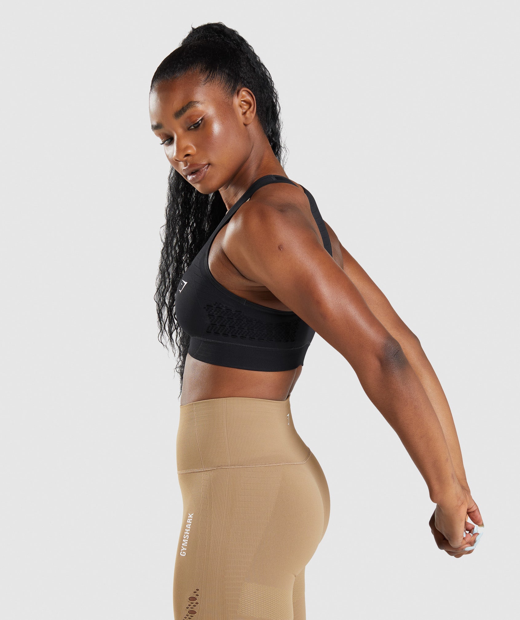 Power Seamless Sports Bra | Peach Sand